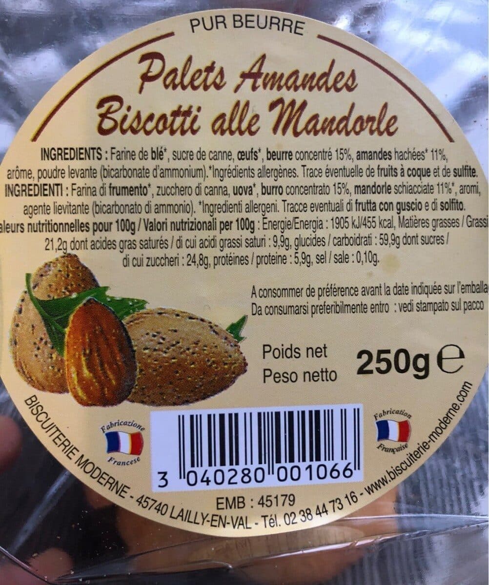 Biscuiterie Moderne Palets Amandes packshot