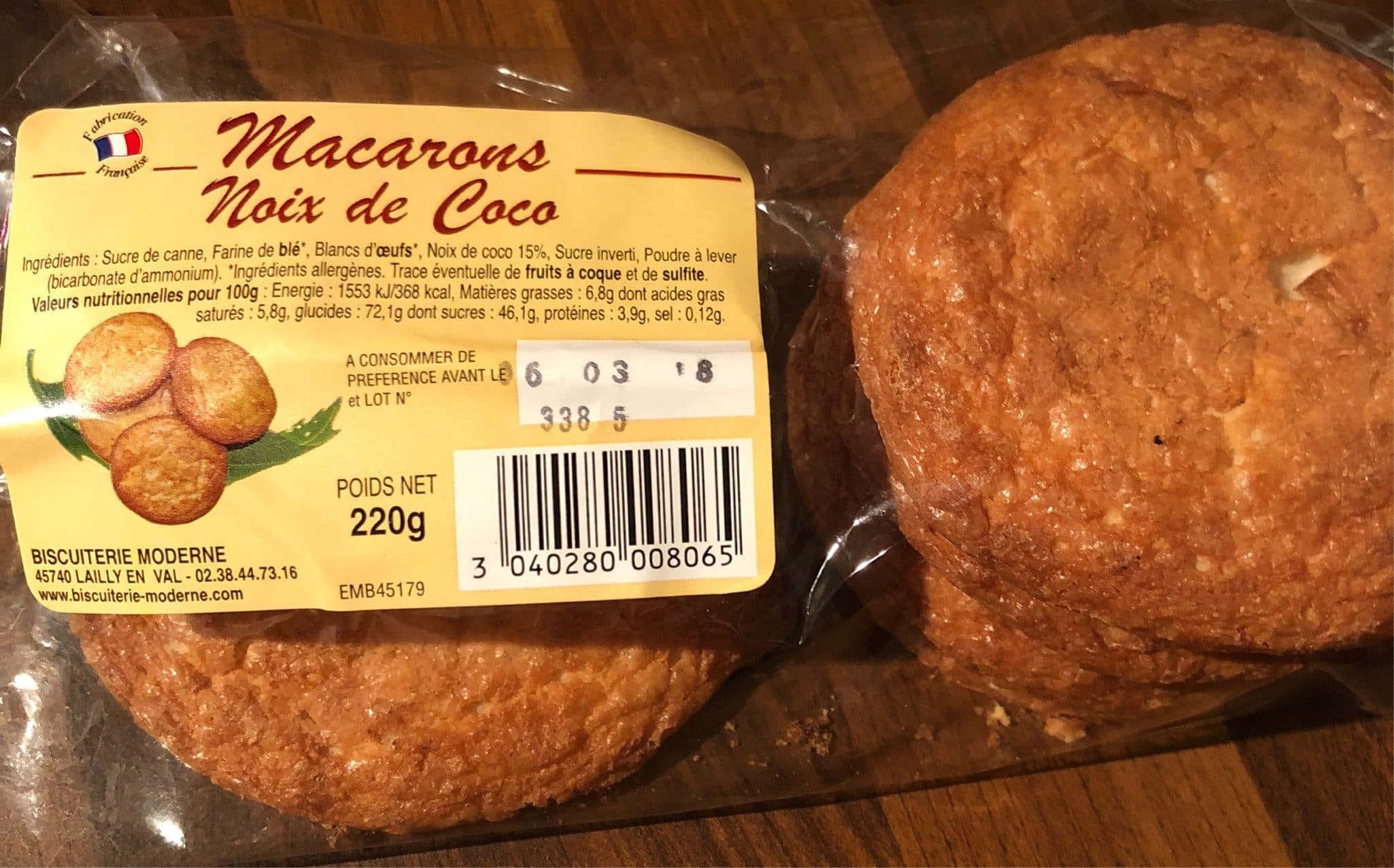 Biscuiterie Moderne De Lailly En Val Macarons noix de coco packshot