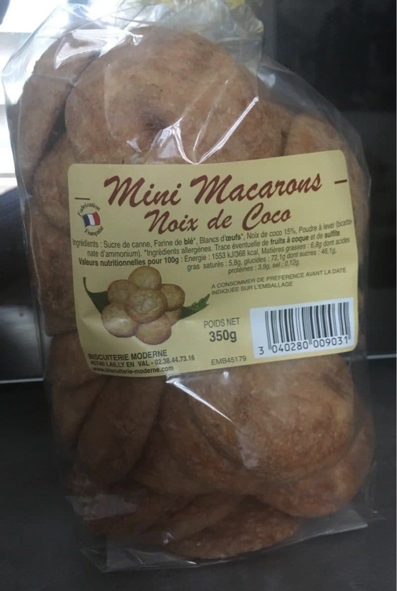 Open Food Facts Mini macarons Noix de coco packshot
