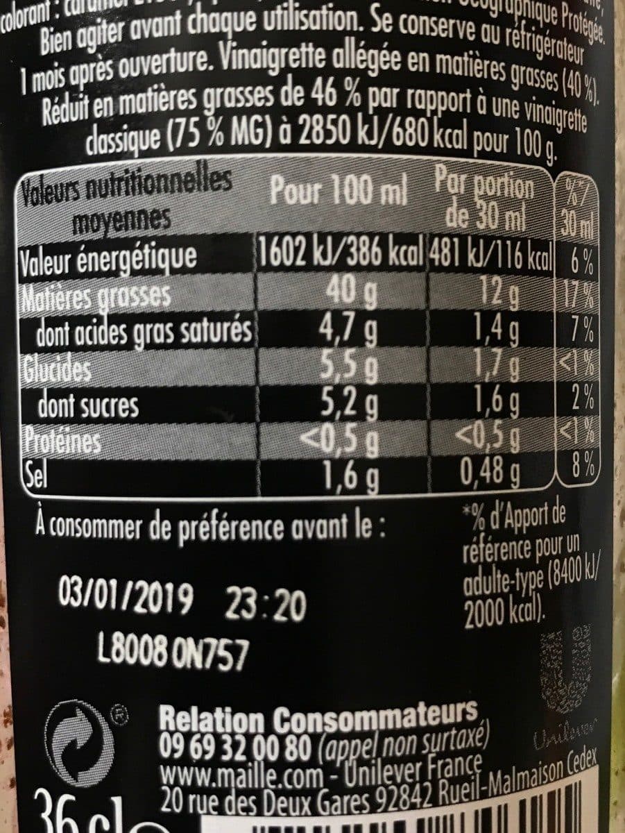 Open Food Facts Vinaigrette legere packshot