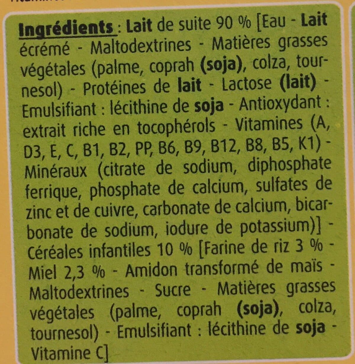 Open Food Facts Lait Et Céréales Au Miel, Dès 6 Mois packshot