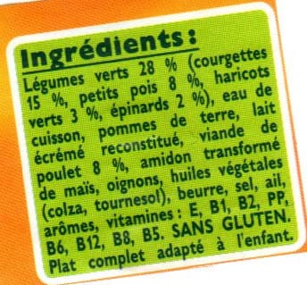 Blédina Légumes verts poulet packshot
