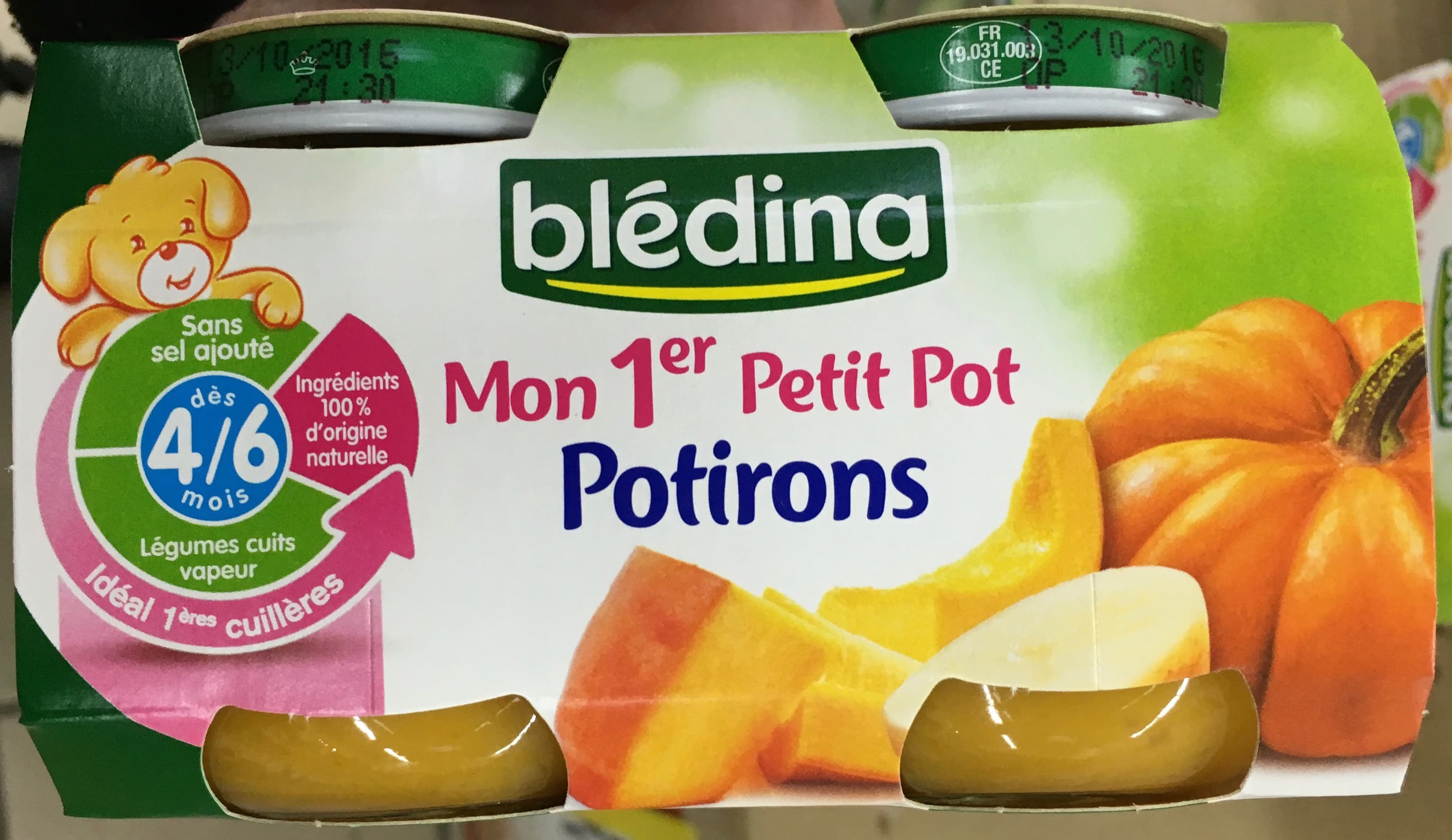 Blédina Mon 1er petit pot Potirons packshot