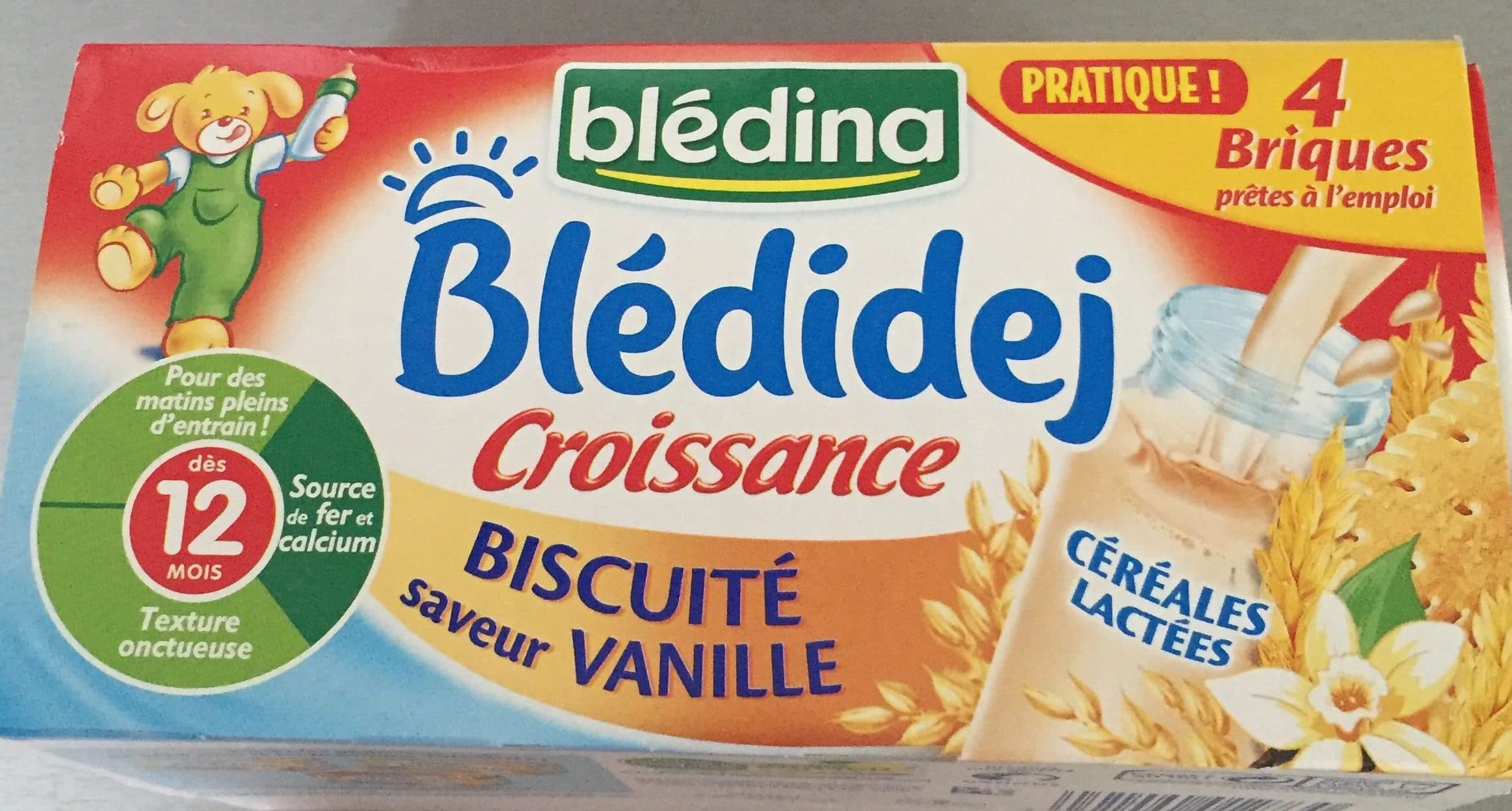 Bledidej BLEDINA BLEDIDEJ Croissance Biscuité Saveur Vanille 4x250ml Dès 12 Mois packshot