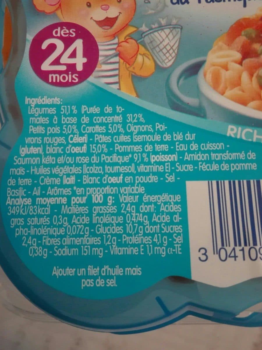 Blédina Bledichef - Cocotte de légumes, pâtes et saumon packshot