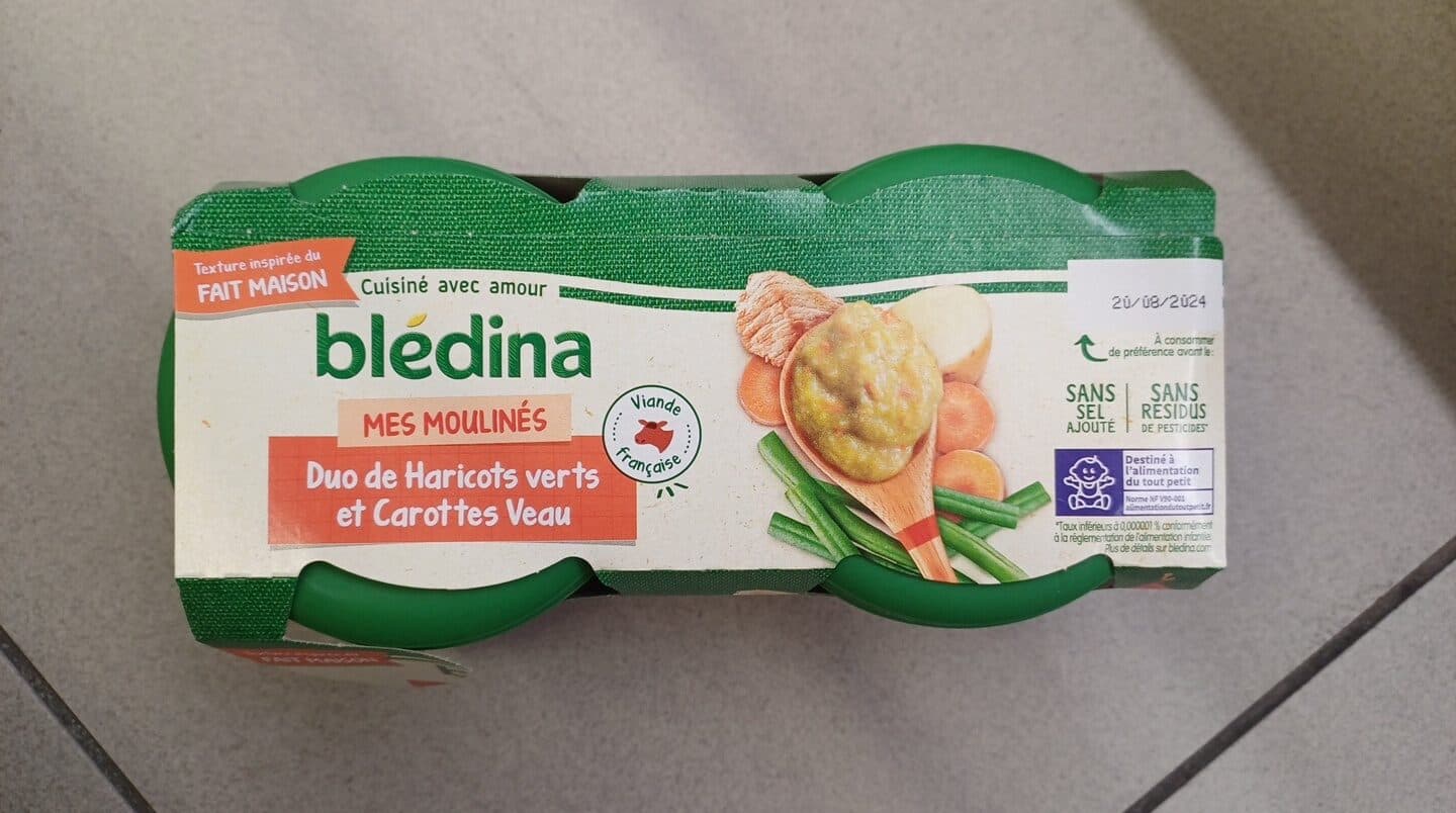 Blédina IDEES DE MAMAN BOLS Haricots verts Carottes Veau 2x200g Dès 8 Mois packshot