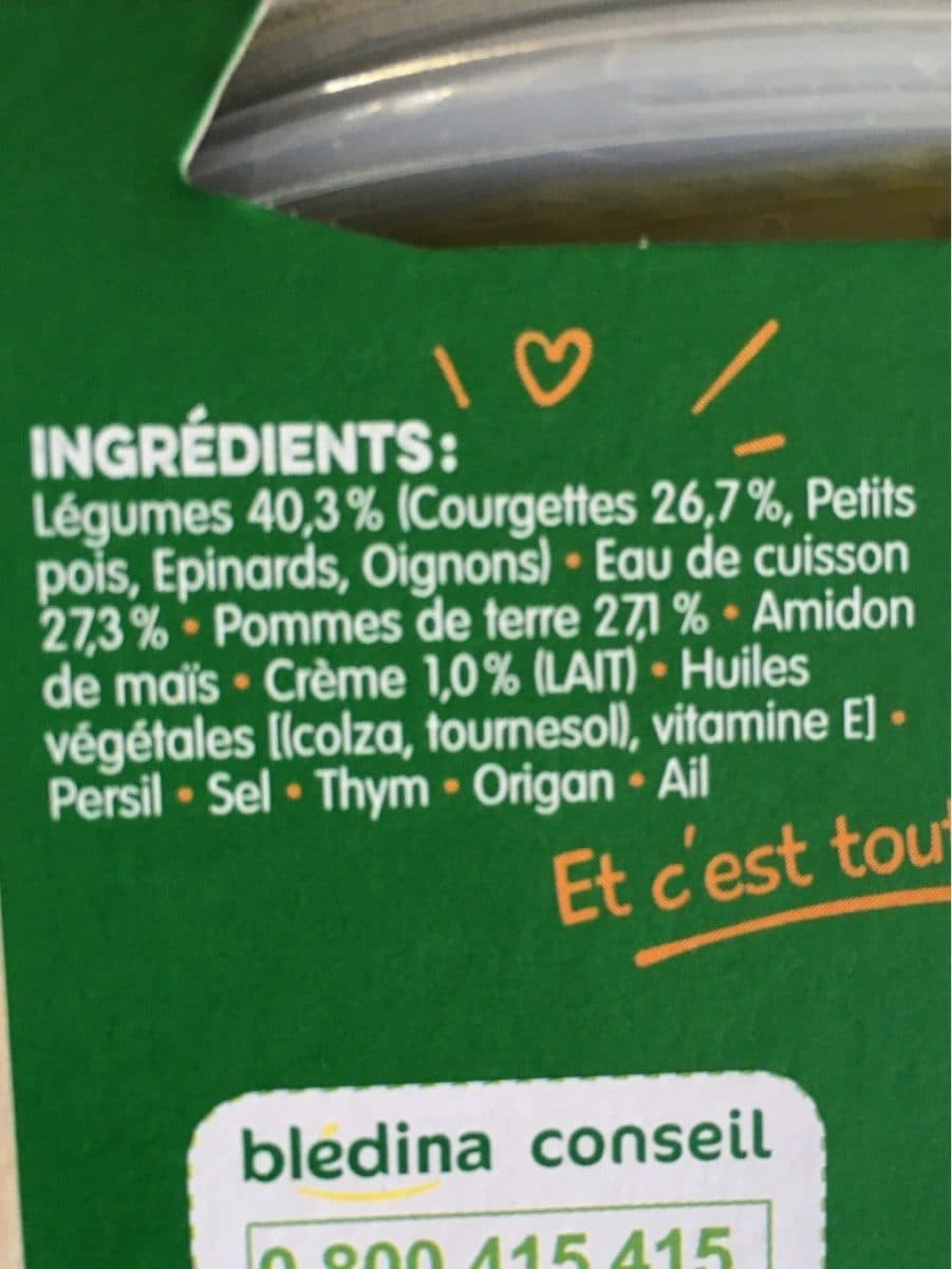 Blédina IDEES DE MAMAN BOLS 2x200g Purée de Courgettes Dès 12 mois packshot