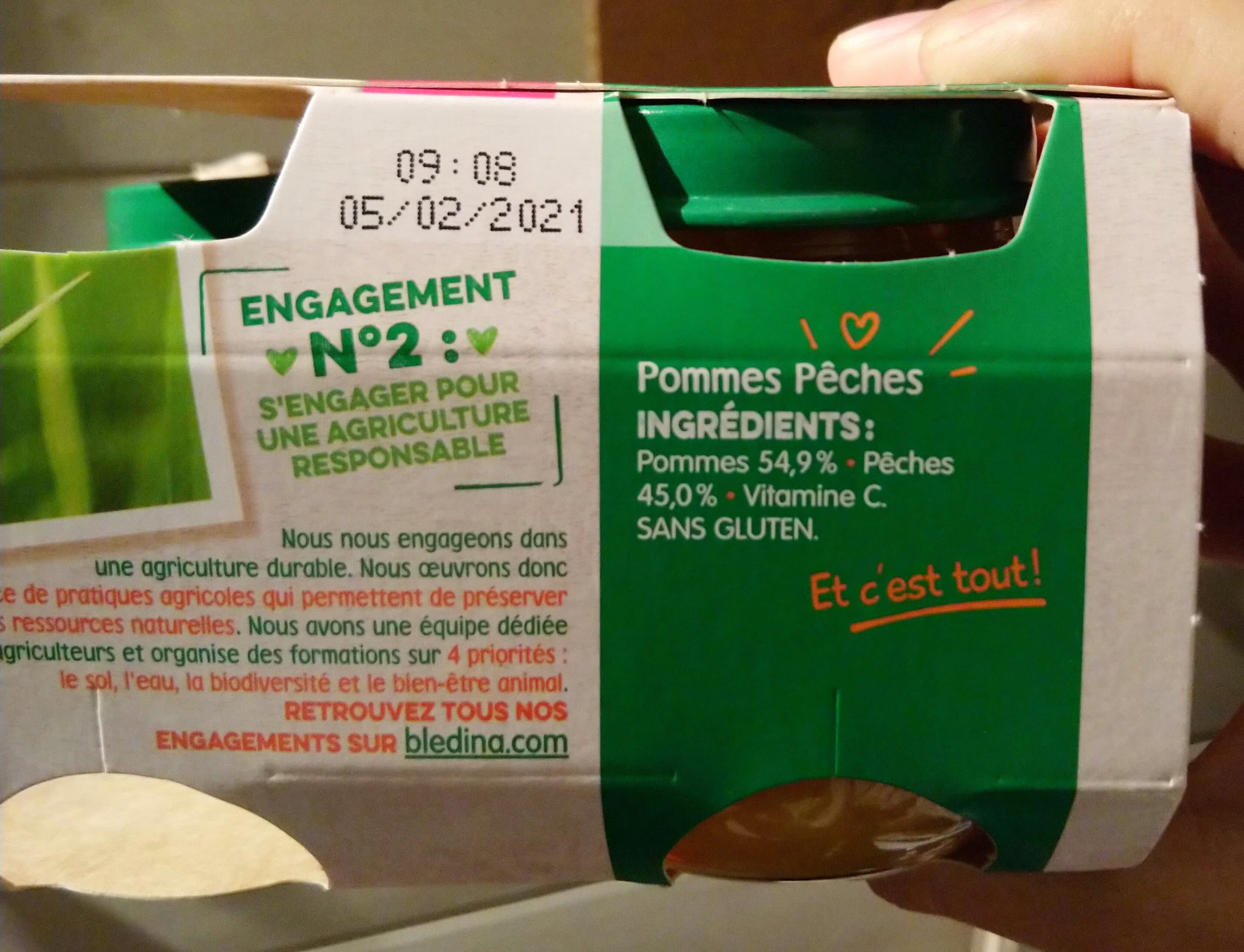 Blédina BLEDINA POTS FRUITS Pommes Pêches 4x130g Dès 4/6 Mois packshot