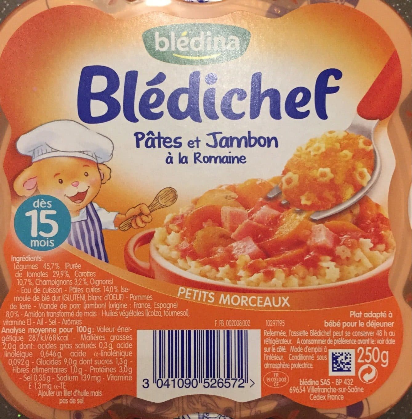 Blédichef Bledichef Pâtes et jambon à la romaine packshot