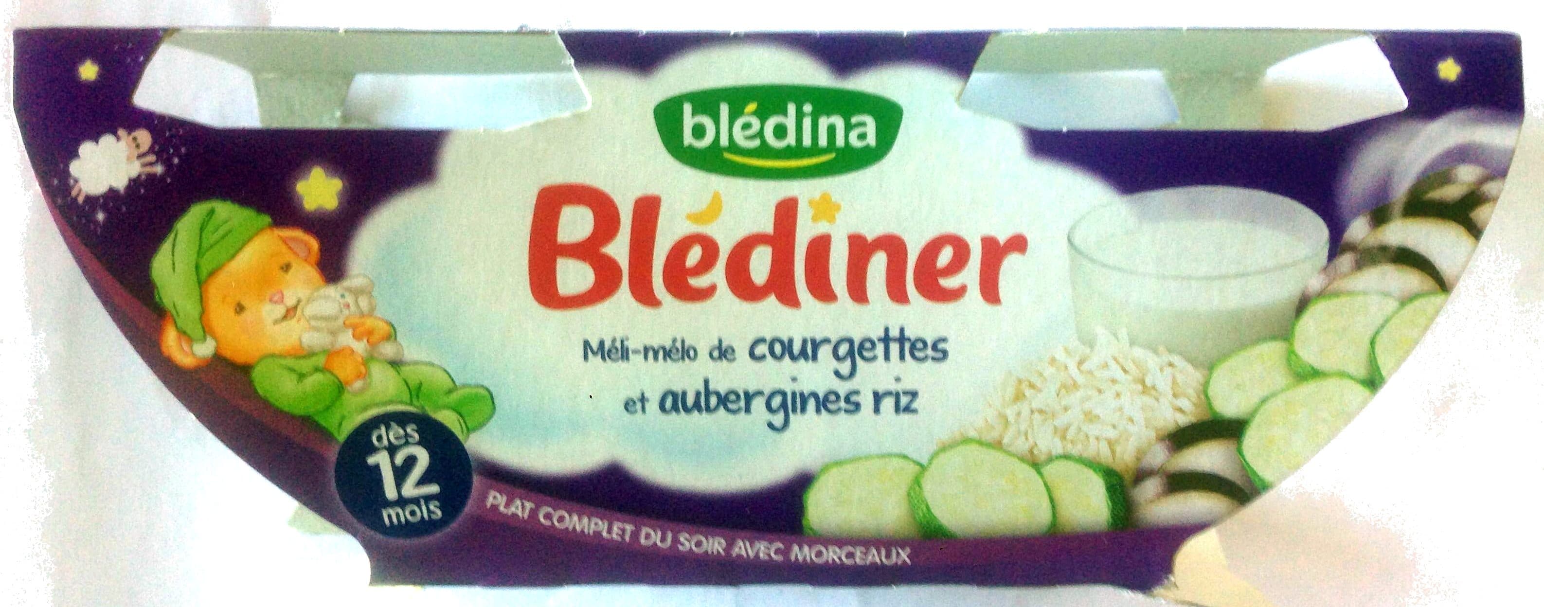 Blediner bols BLEDINER BOLS 2x200g Méli Mélo de Courgettes et Aubergines Riz Dès 12 mois packshot