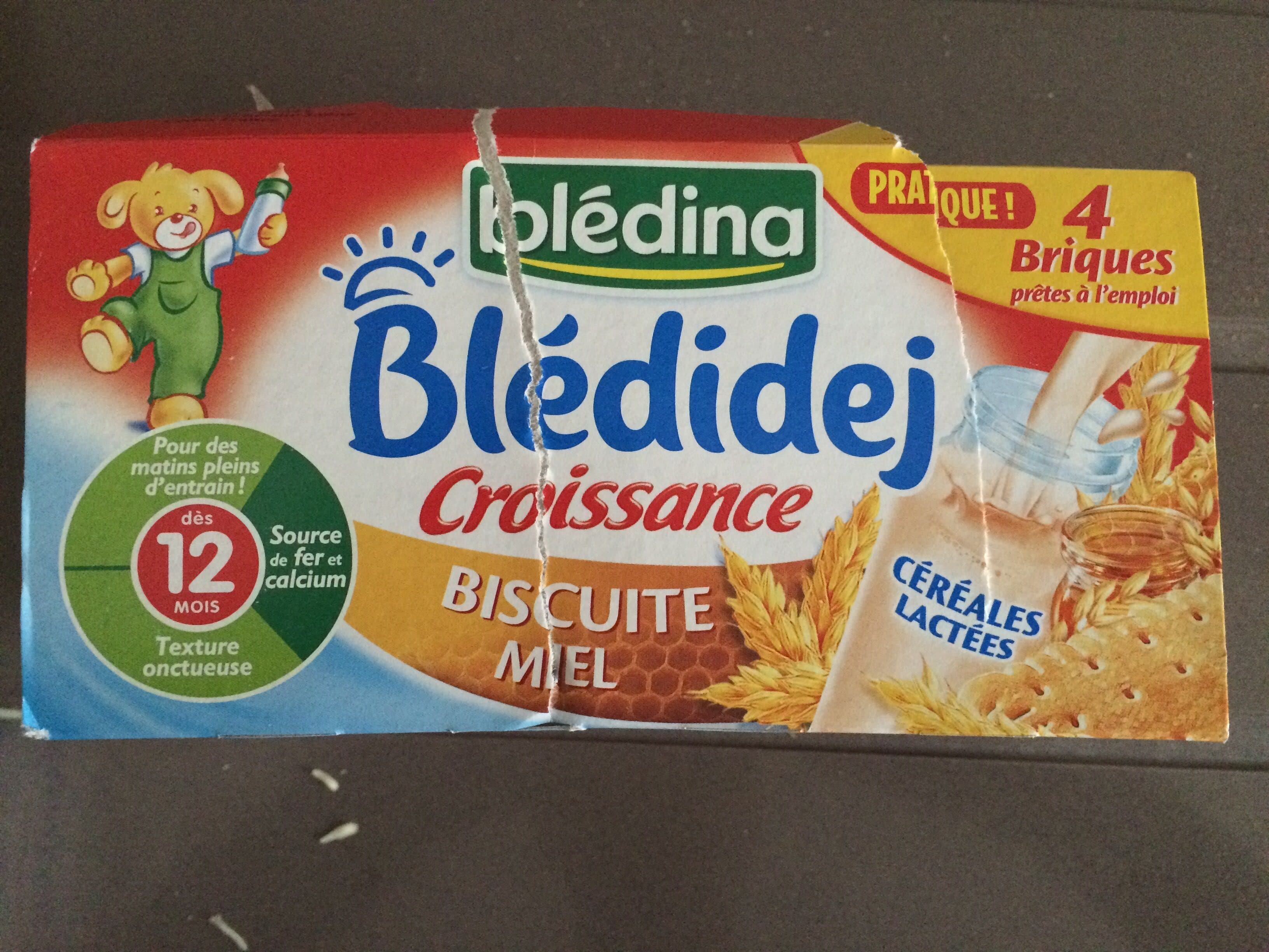 Bledidej BLEDINA BLEDIDEJ Croissance Miel Saveur Biscuitée 4x250ml Dès 12 Mois packshot