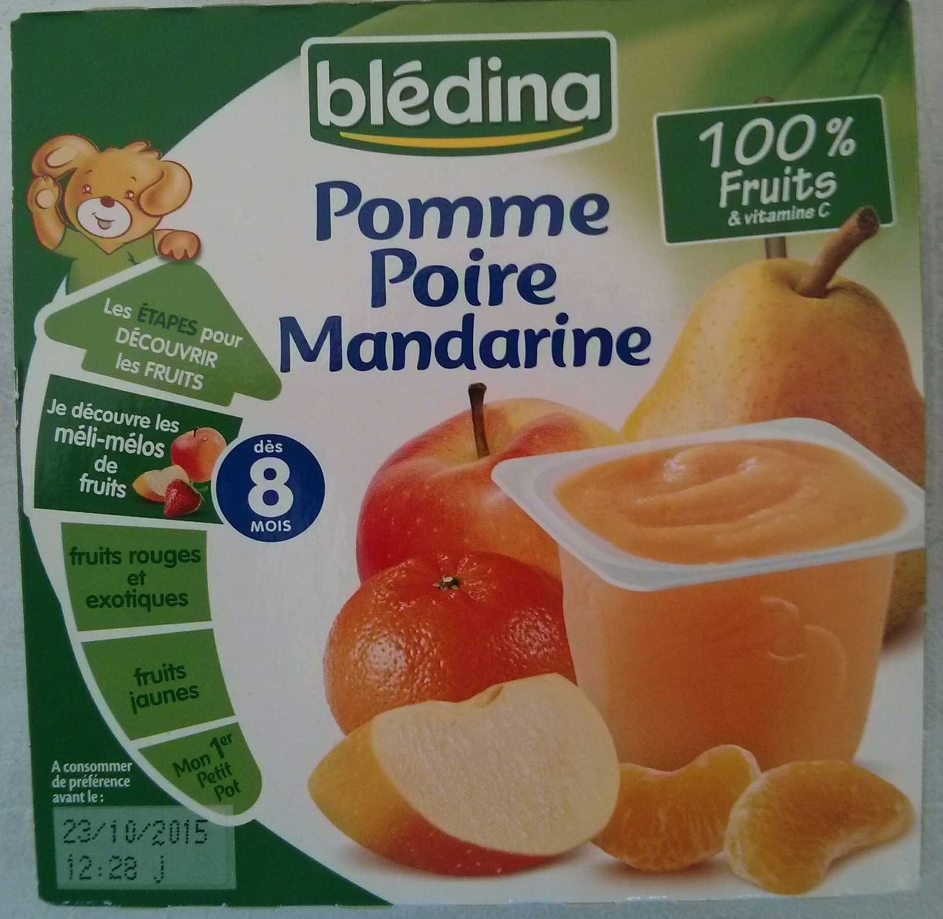 Blédina Pommes Poires Mandarines packshot