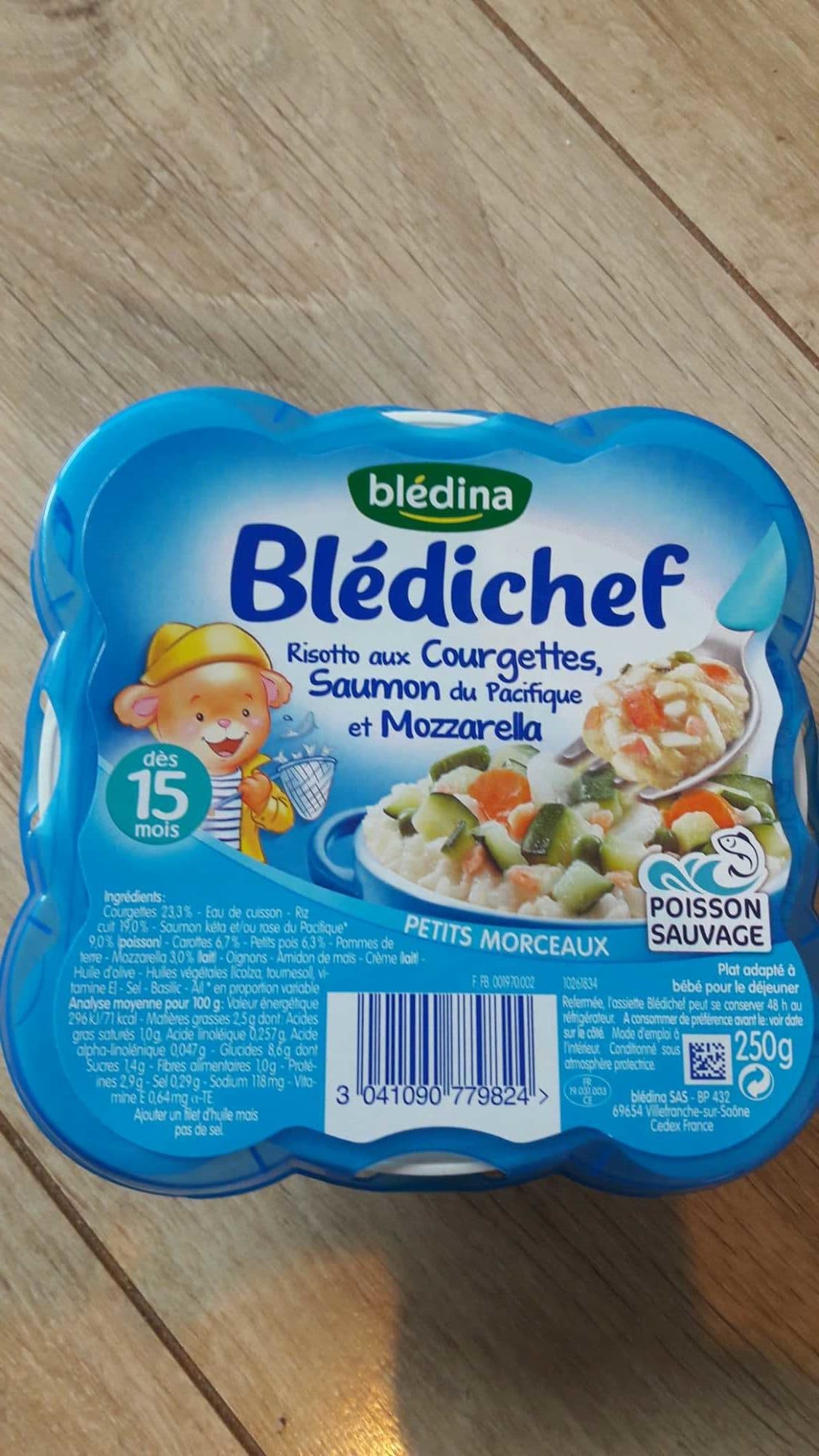 Blédina Blédichef Risotto aux Courgettes, Saumon du Pacifique et Mozzarella packshot