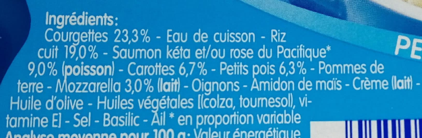 Blédina Blédichef Risotto aux Courgettes, Saumon du Pacifique et Mozzarella packshot