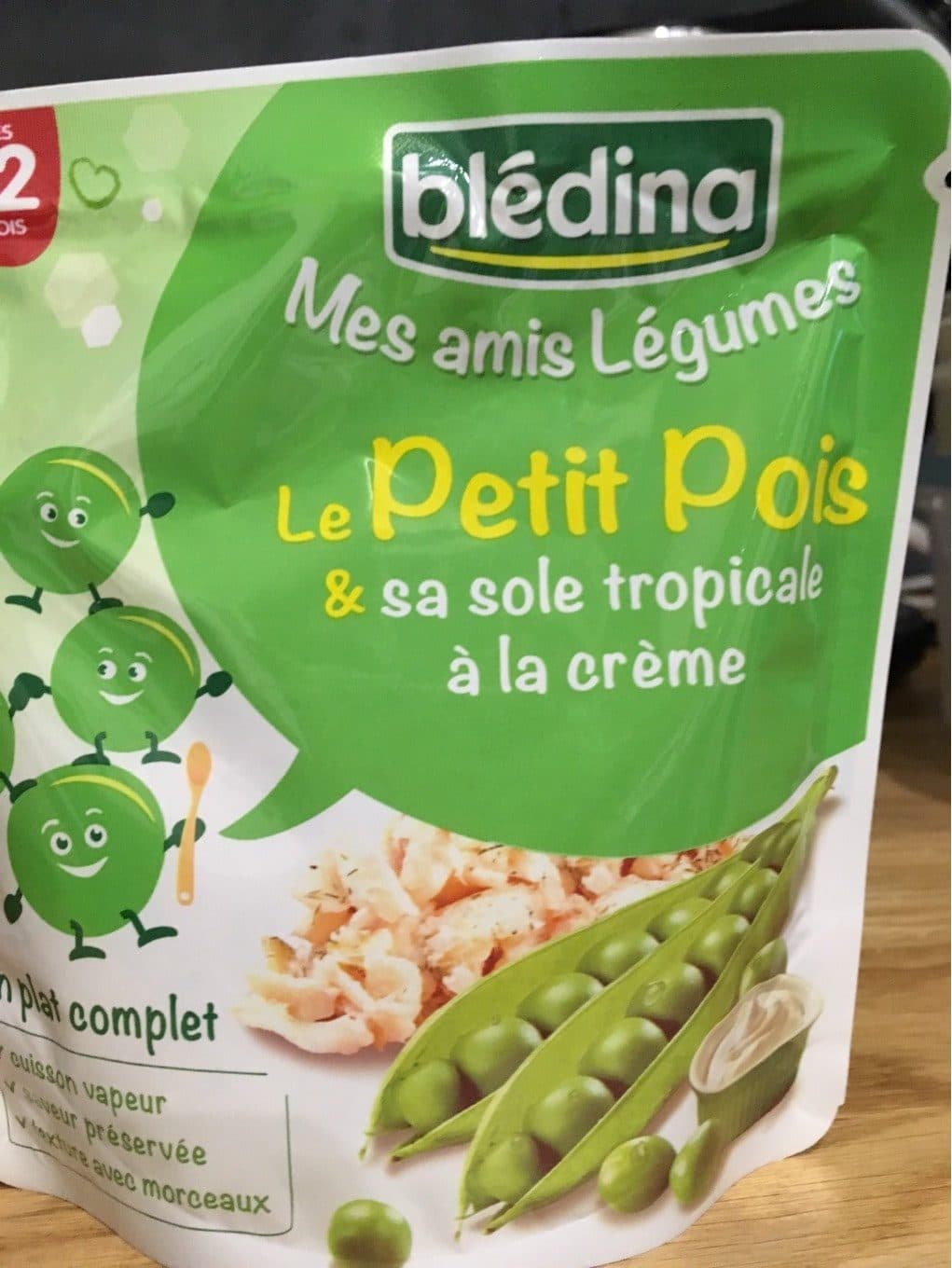 Bledina Mes amis légumes - Petits pois & sole tropicale crème, 12M packshot