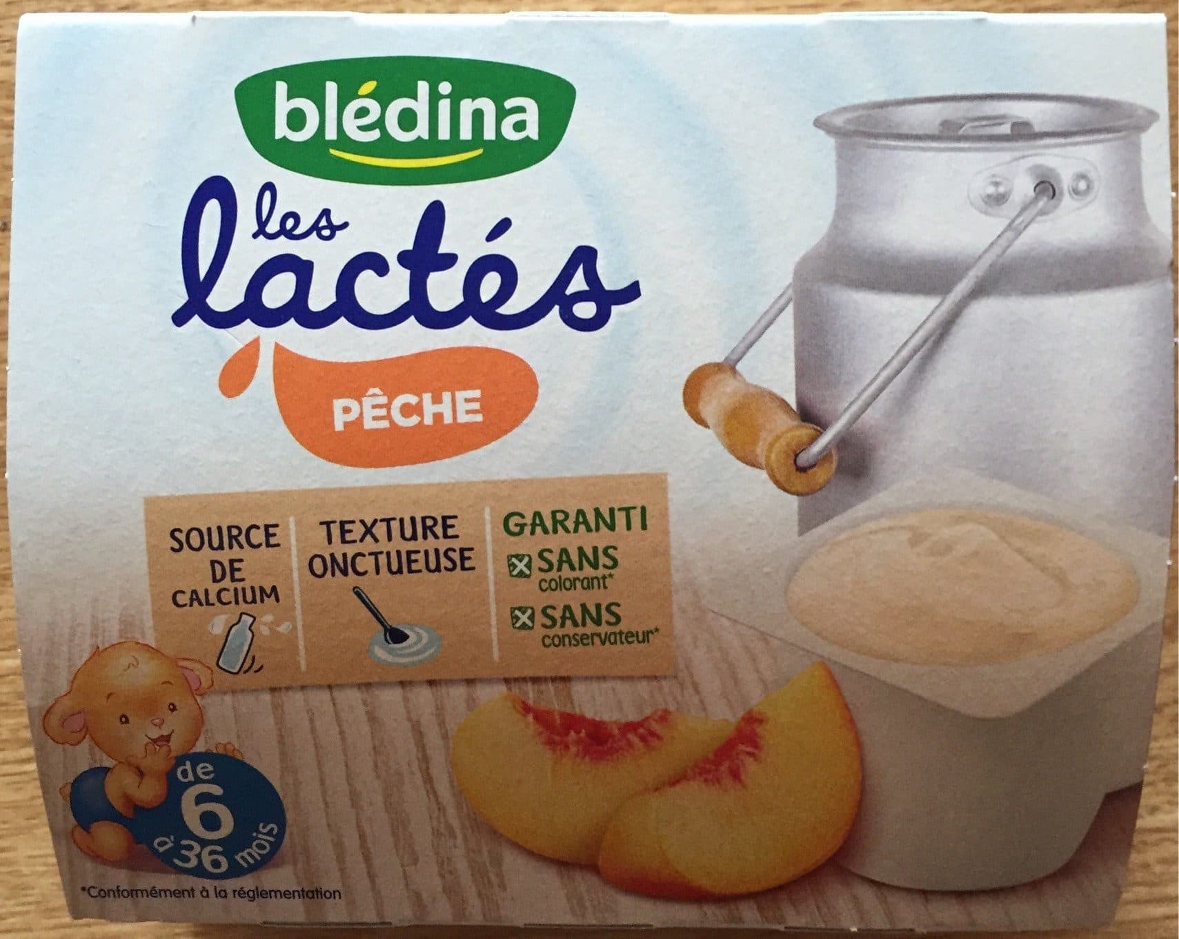 Blédina Les lactés pêche packshot