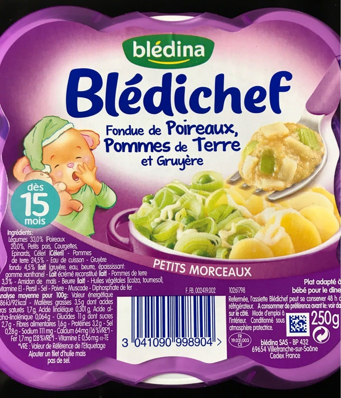 Bledina Bledichef Fondue de Poireaux, Pomme de Terre et Gruyère packshot