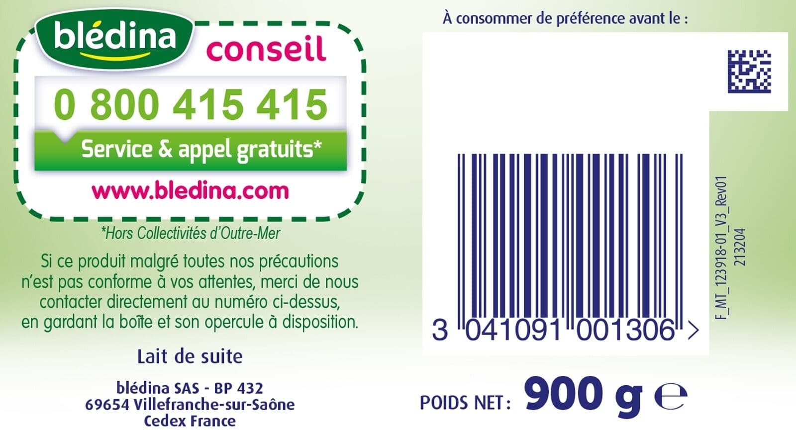 Bledilait BLEDILAIT 2 Premium 900g poudre De 6 à 12 mois packshot