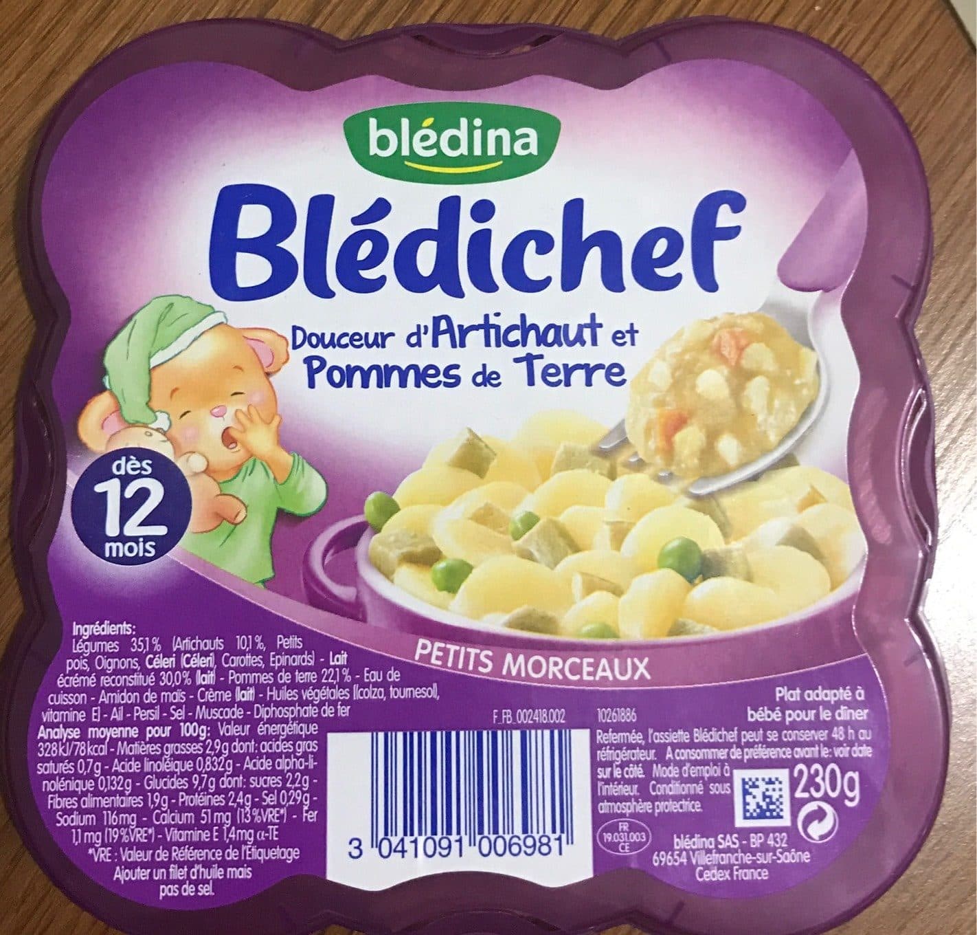 Bledina Blédichef Douceur d'artichaut et Pommes de Terre packshot
