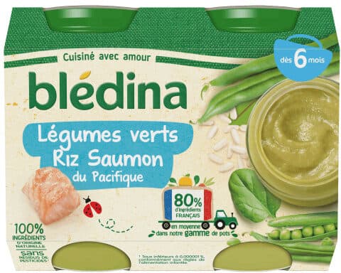 Blédina Légumes verts, riz, saumon du Pacifique packshot