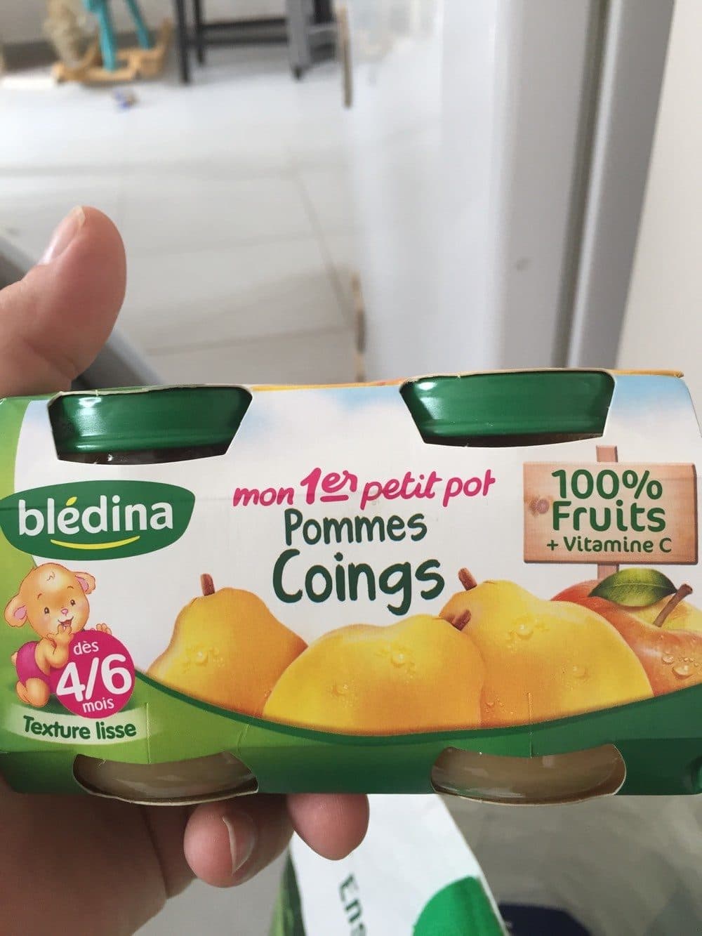 Bledina Mon 1er petit pot fruits pomme coings 4/6 mois packshot