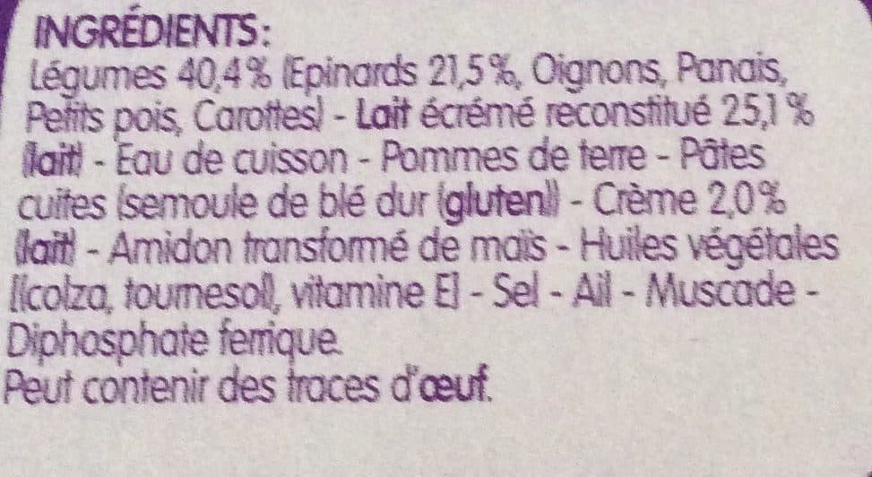 Bledina Petites pâtes épinards lait et crème 8M packshot