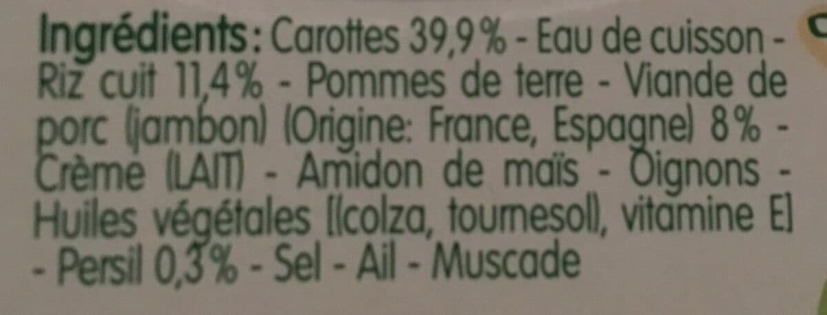 Blédina Idées de maman - carottes riz jambon packshot