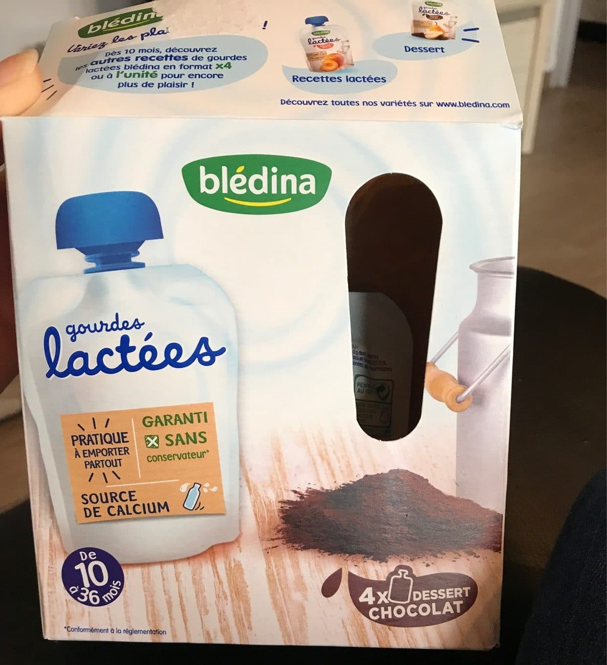 Bledina Gourdes lactees chocolat packshot