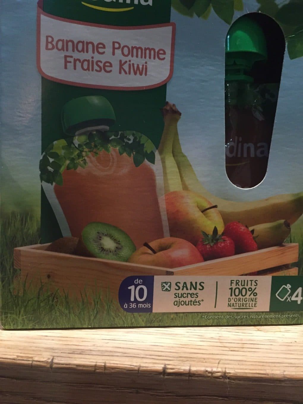 Bledina Gourde Banane Pomme Fraise Kiwi 4x90g dès 10 Mois packshot