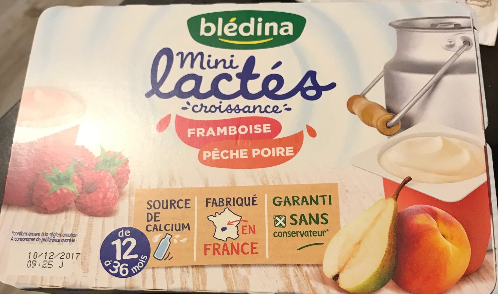 Bledina Mini lactés framboise peche packshot