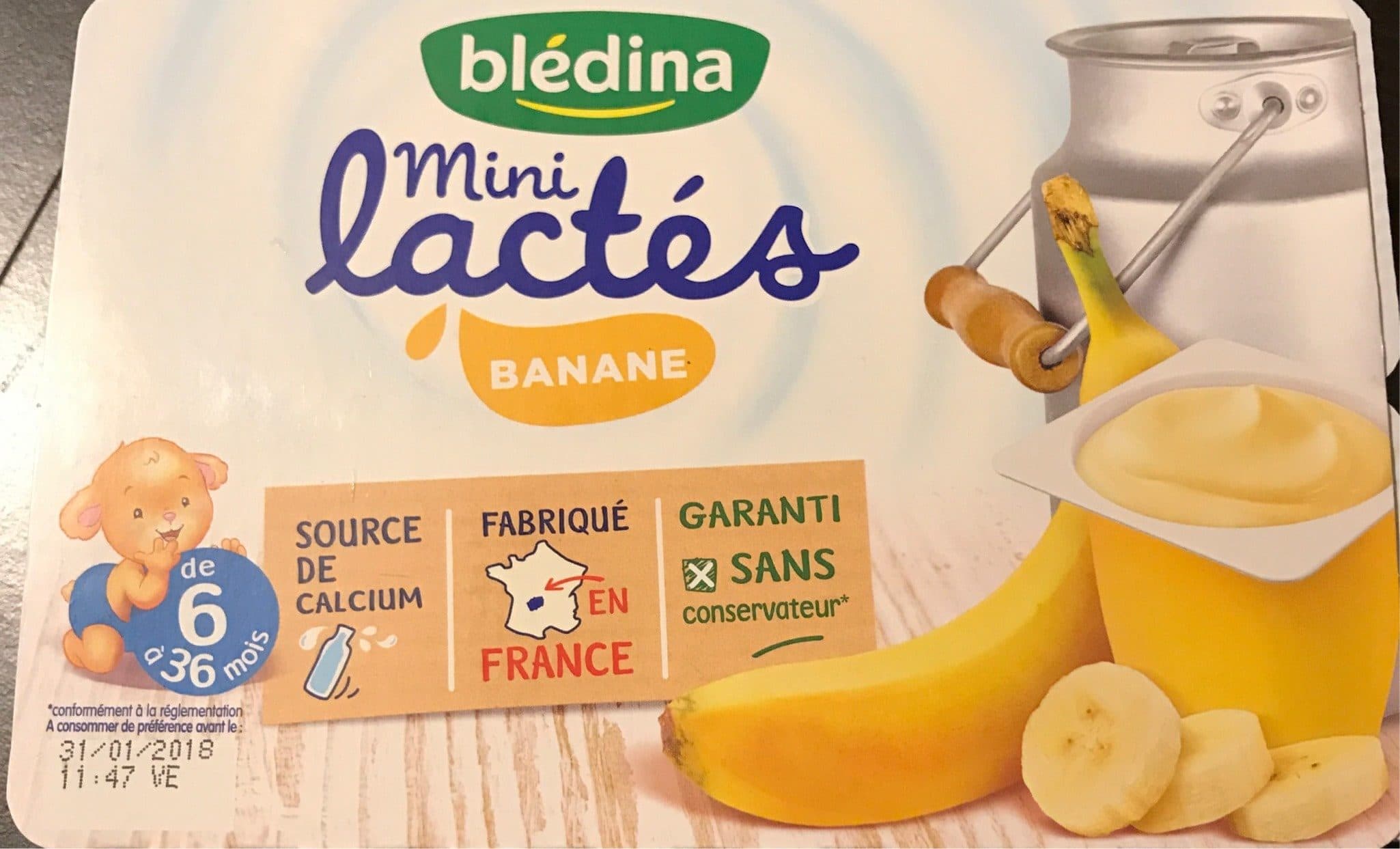 Bledina BLEDINA LES MINI LACTES 6x55g Banane dès 6 mois packshot