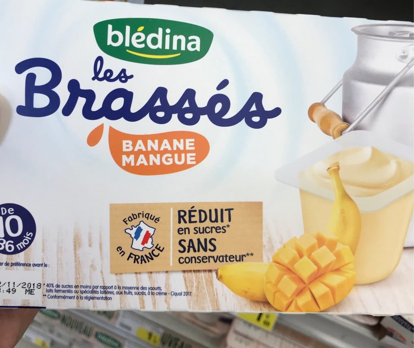 Blédina Les Brassés Banane Mangue 6X95G Dès 10 mois packshot