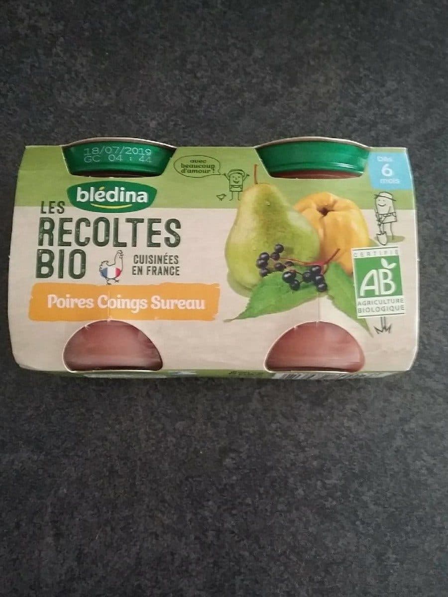 Blédina BLEDINA LES RECOLTES BIO POTS Poires Coings Sureau 2x130g Dès 6 Mois packshot
