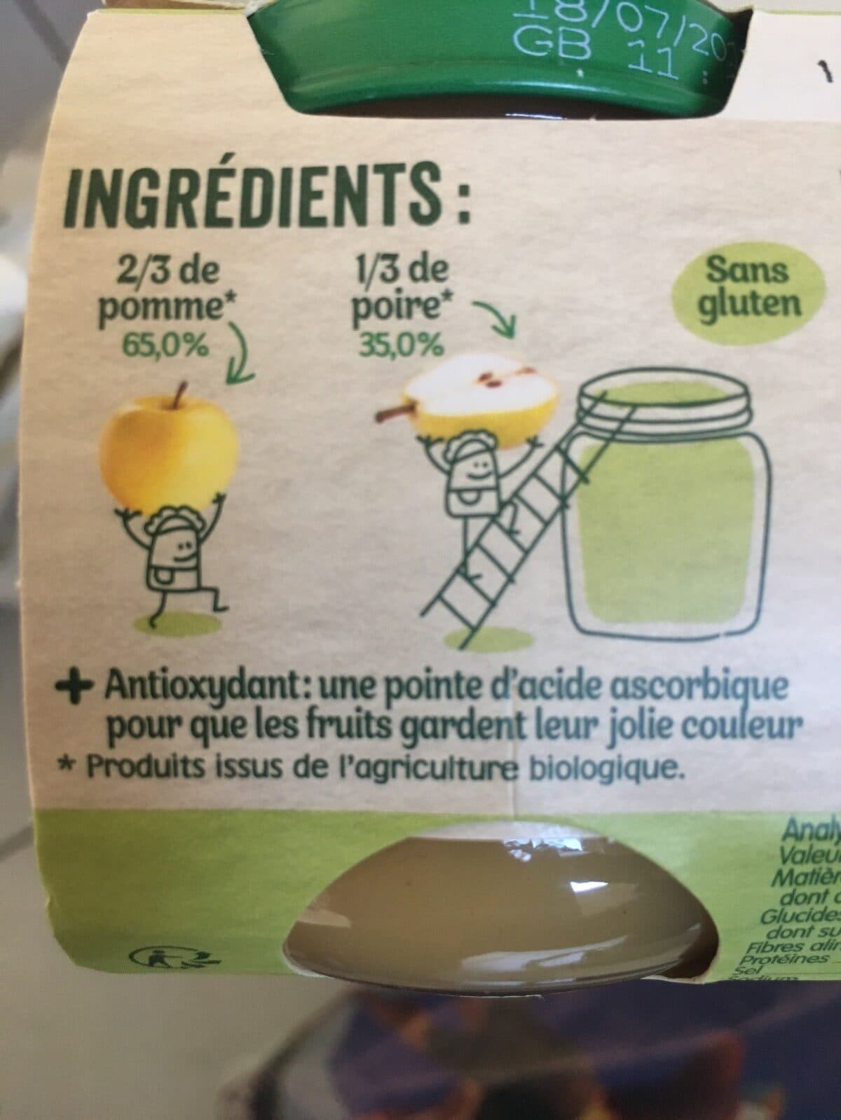 Bledina BLEDINA LES RECOLTES BIO POTS Pommes Poires 2x130g Dès 4/6 mois packshot