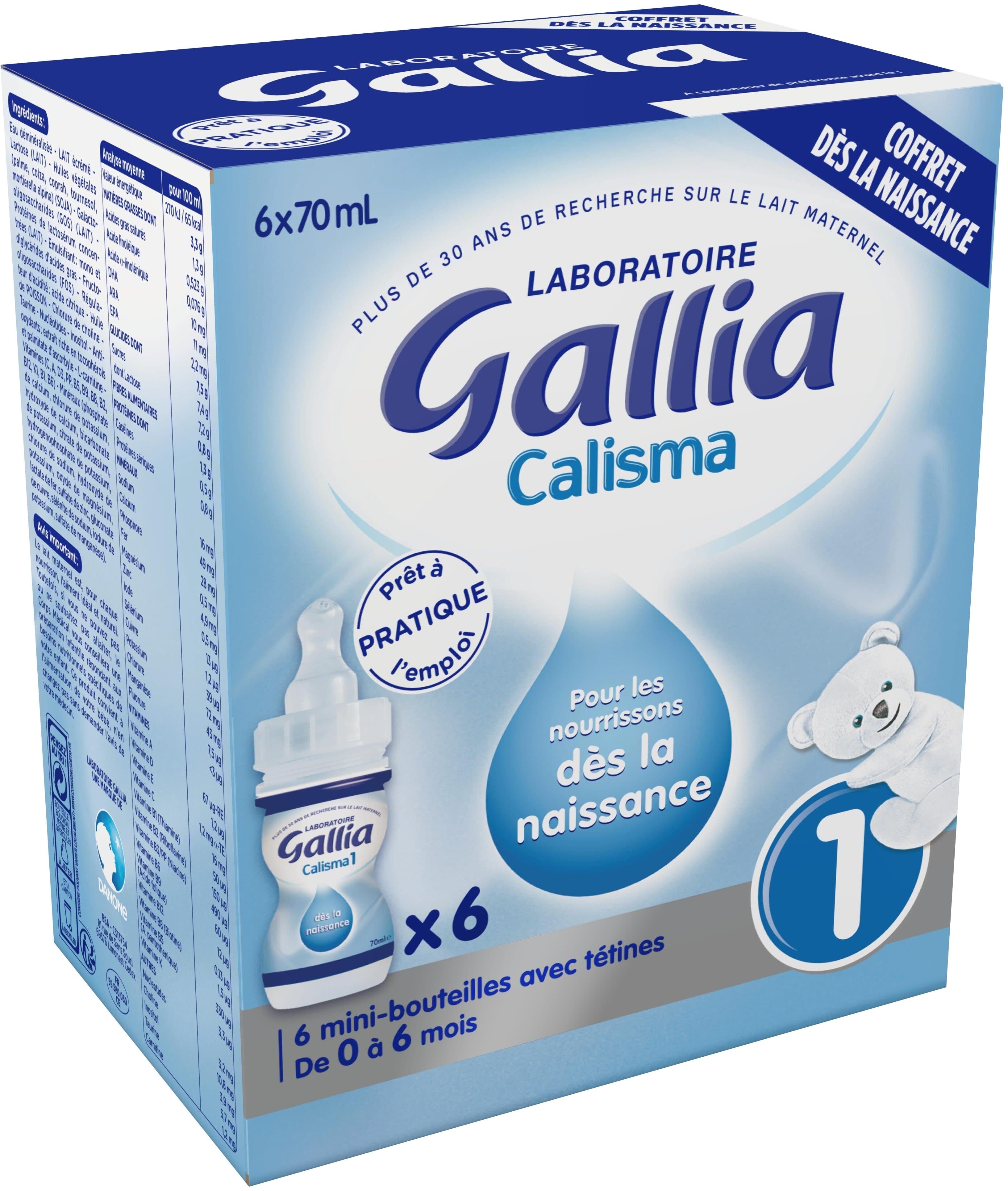 Gallia Gallia Calisma1 Coffret dés la naissance 6 x 70 ml de 0 à 6 mois packshot