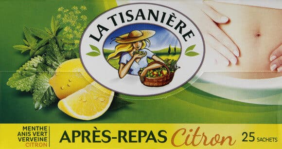 La Tisanière Infusion après-repas citron: menthe, anis vert, verveine packshot
