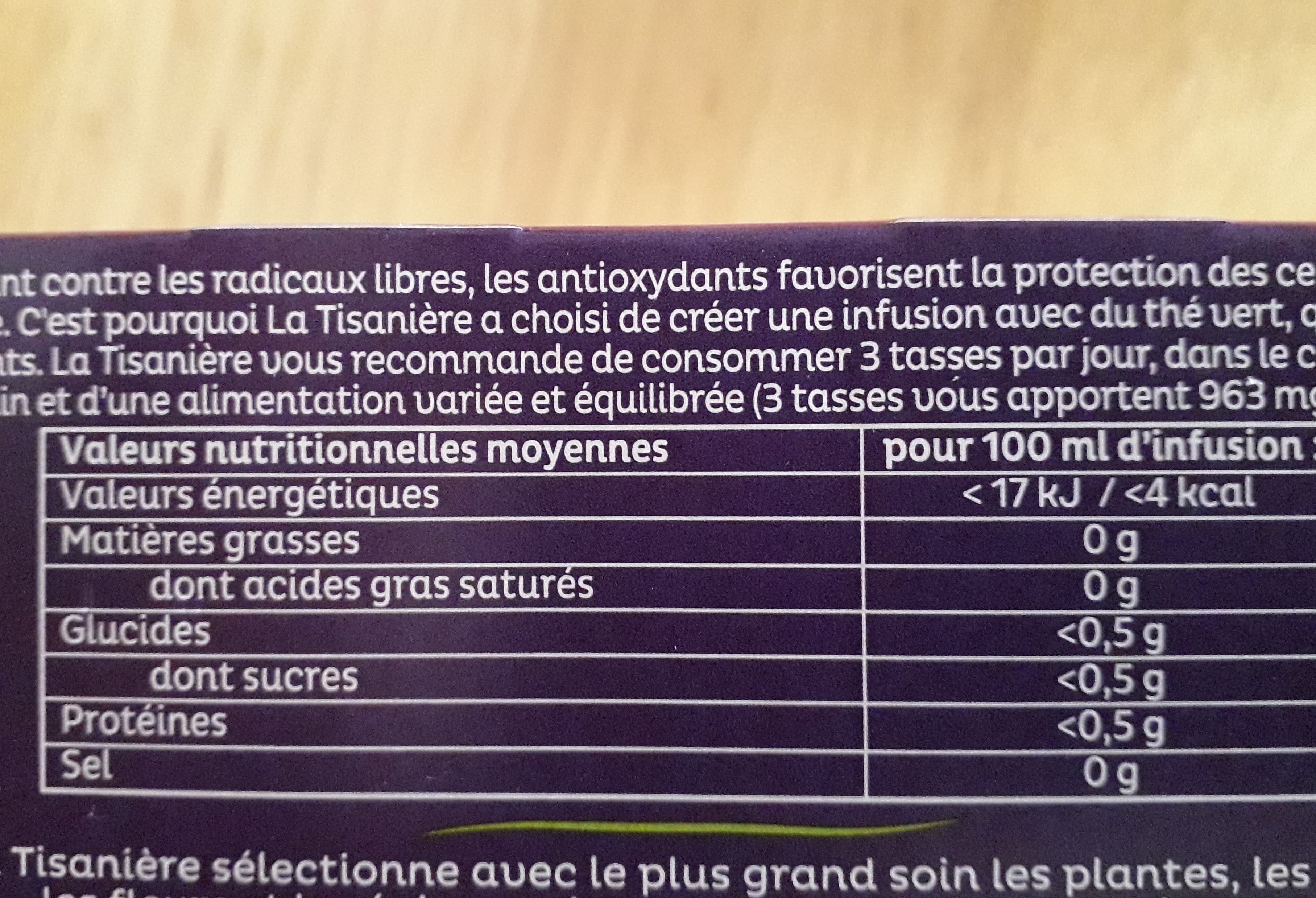 La tisanière Thé vert granade myrtilles anti-oxydant packshot