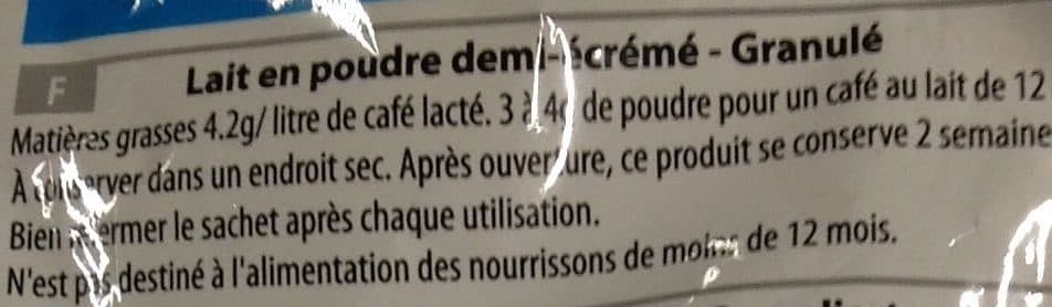 Régilait Lait Demi-Écrémé en Poudre Granulée packshot