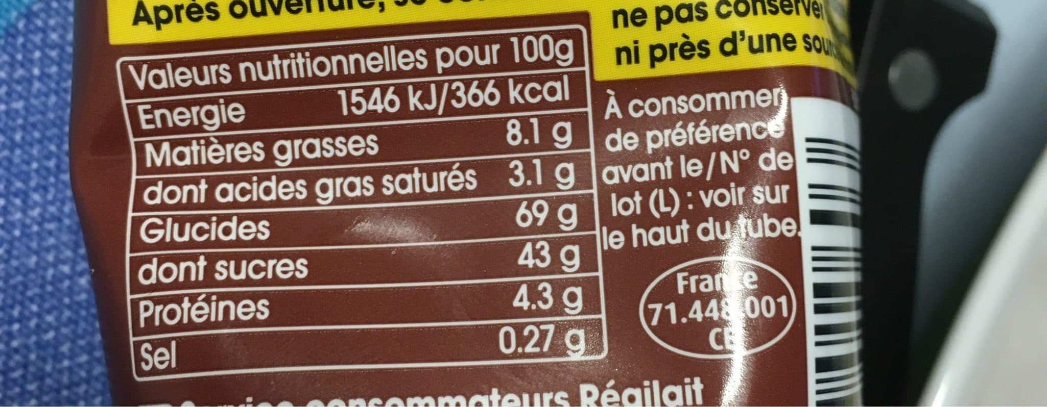 Régilait Pâte à tartiner Chocolat noisettes packshot