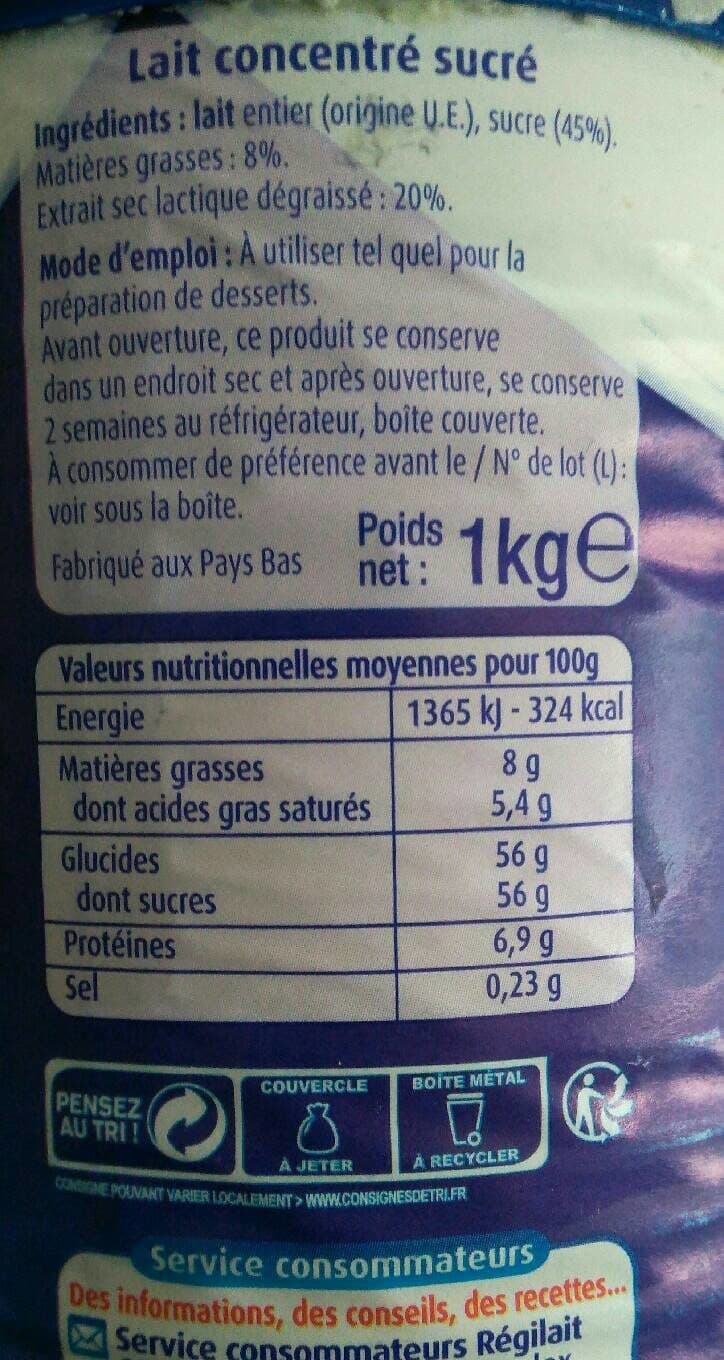 REGILAIT Lait concentré sucré packshot