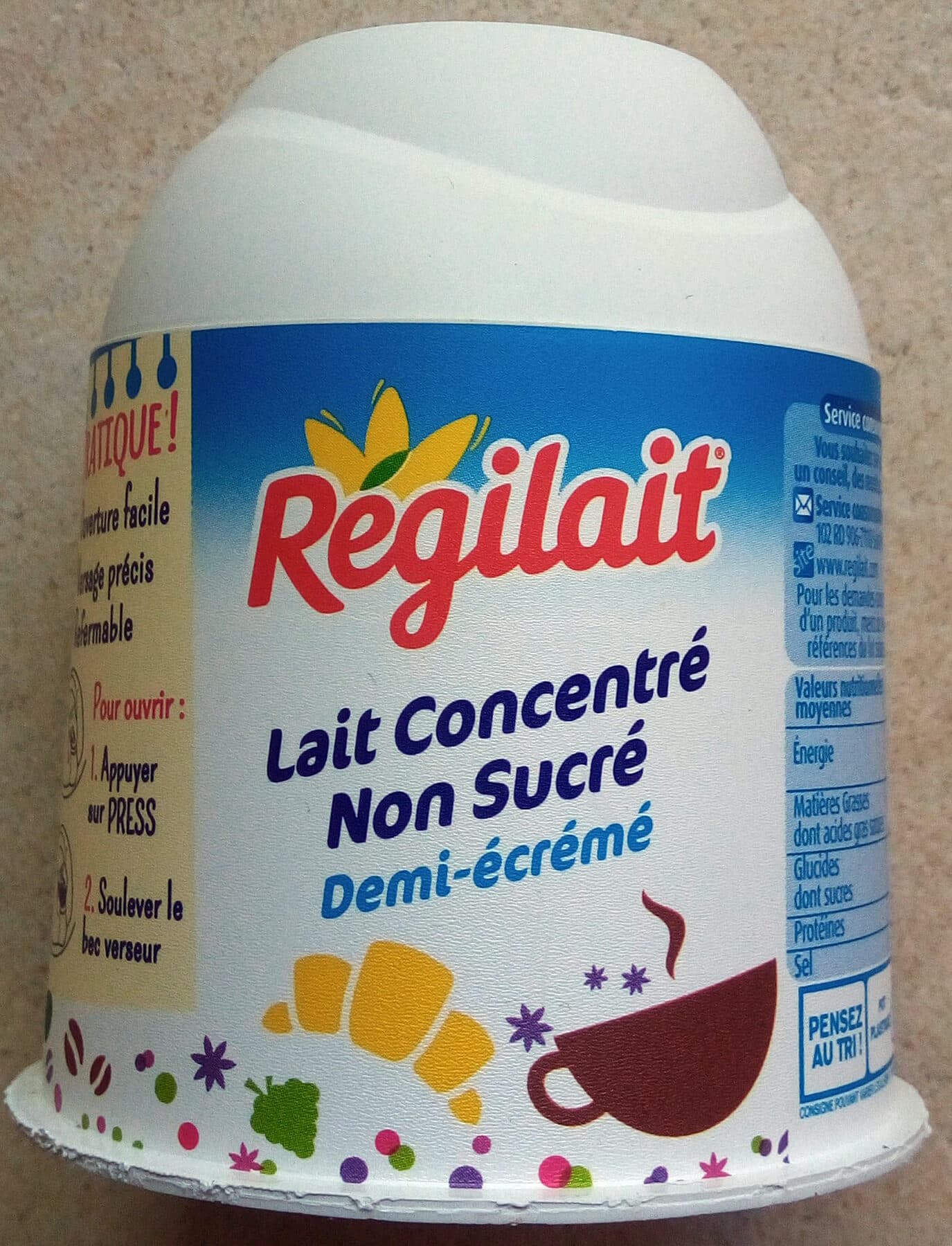 Régilait Lait concentré non sucré demi-écrémé packshot
