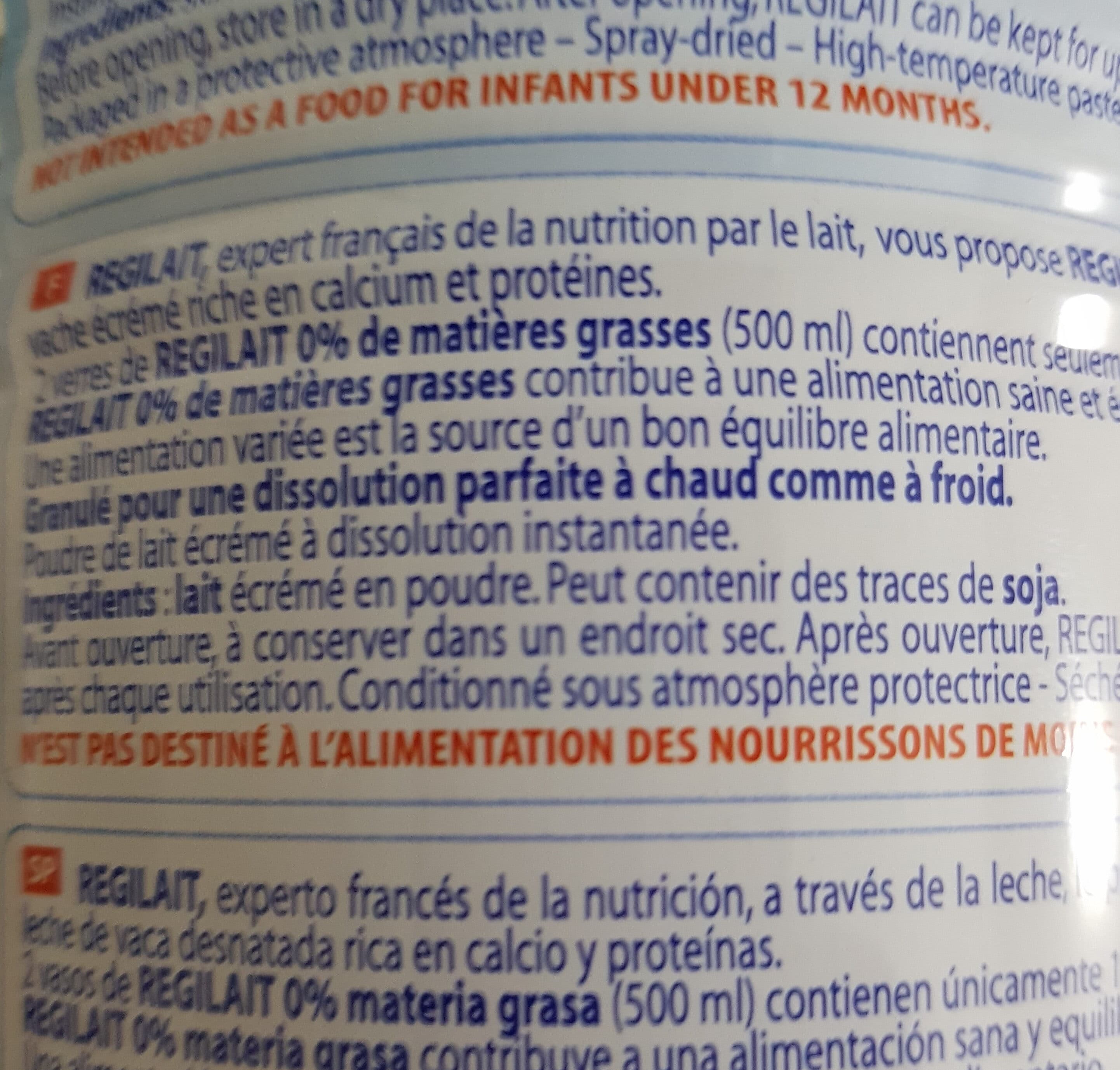 Régilait Regilait lait Écrémé en Poudre packshot