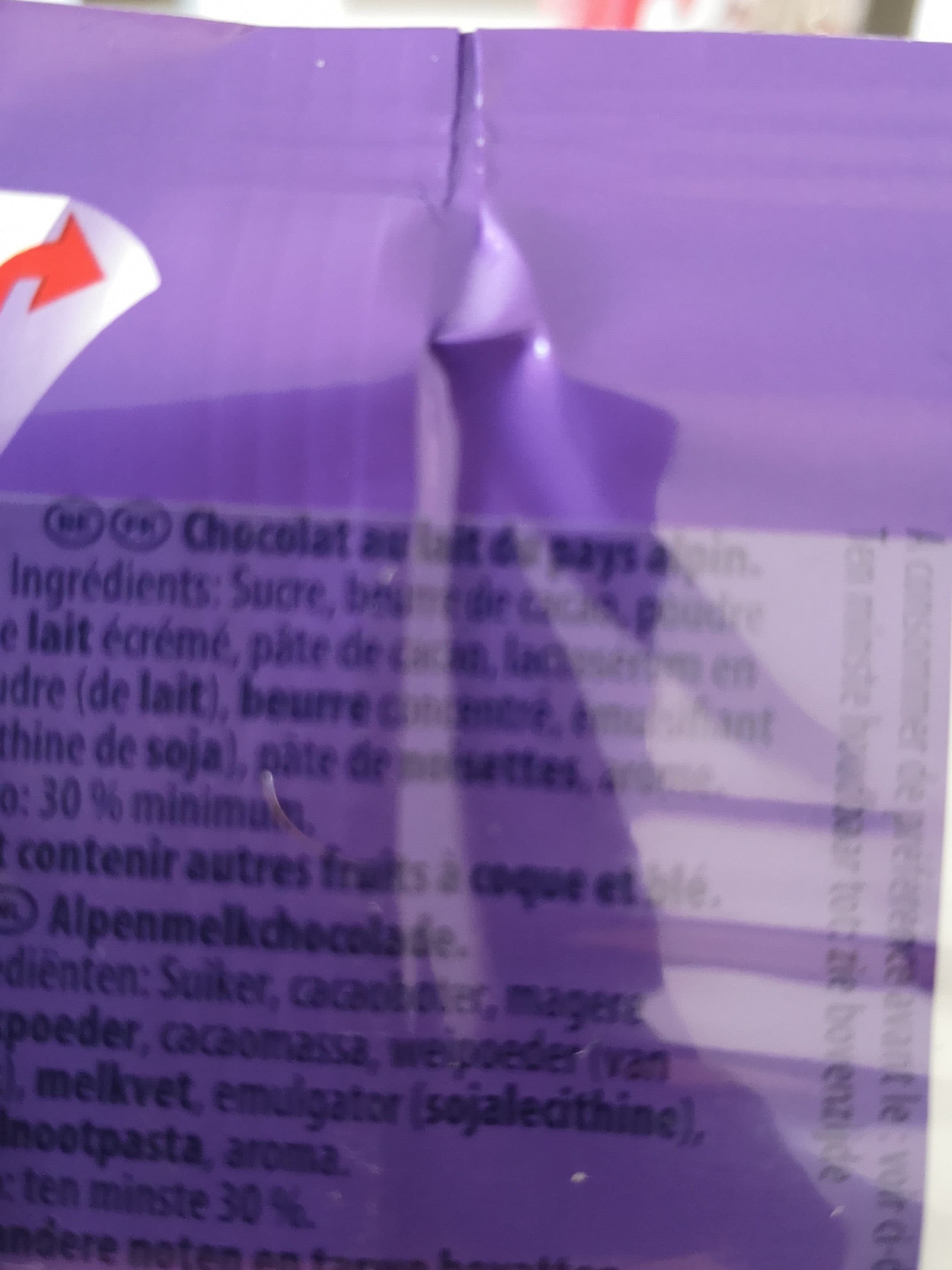 Mondelez Milka au lait packshot