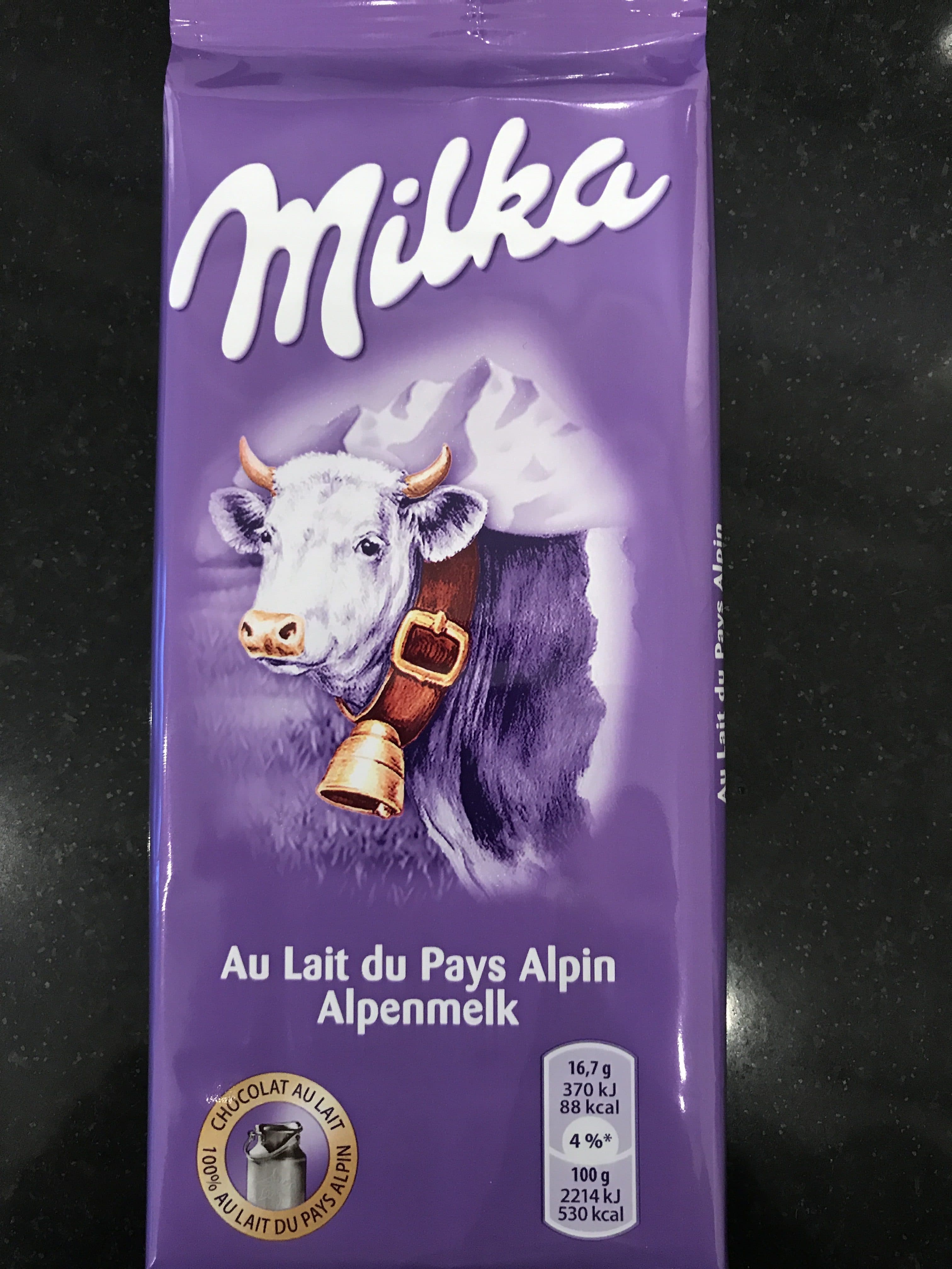 Milka chocolat au lait packshot