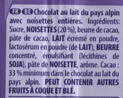 Milka Milka Tablette Noisette packshot