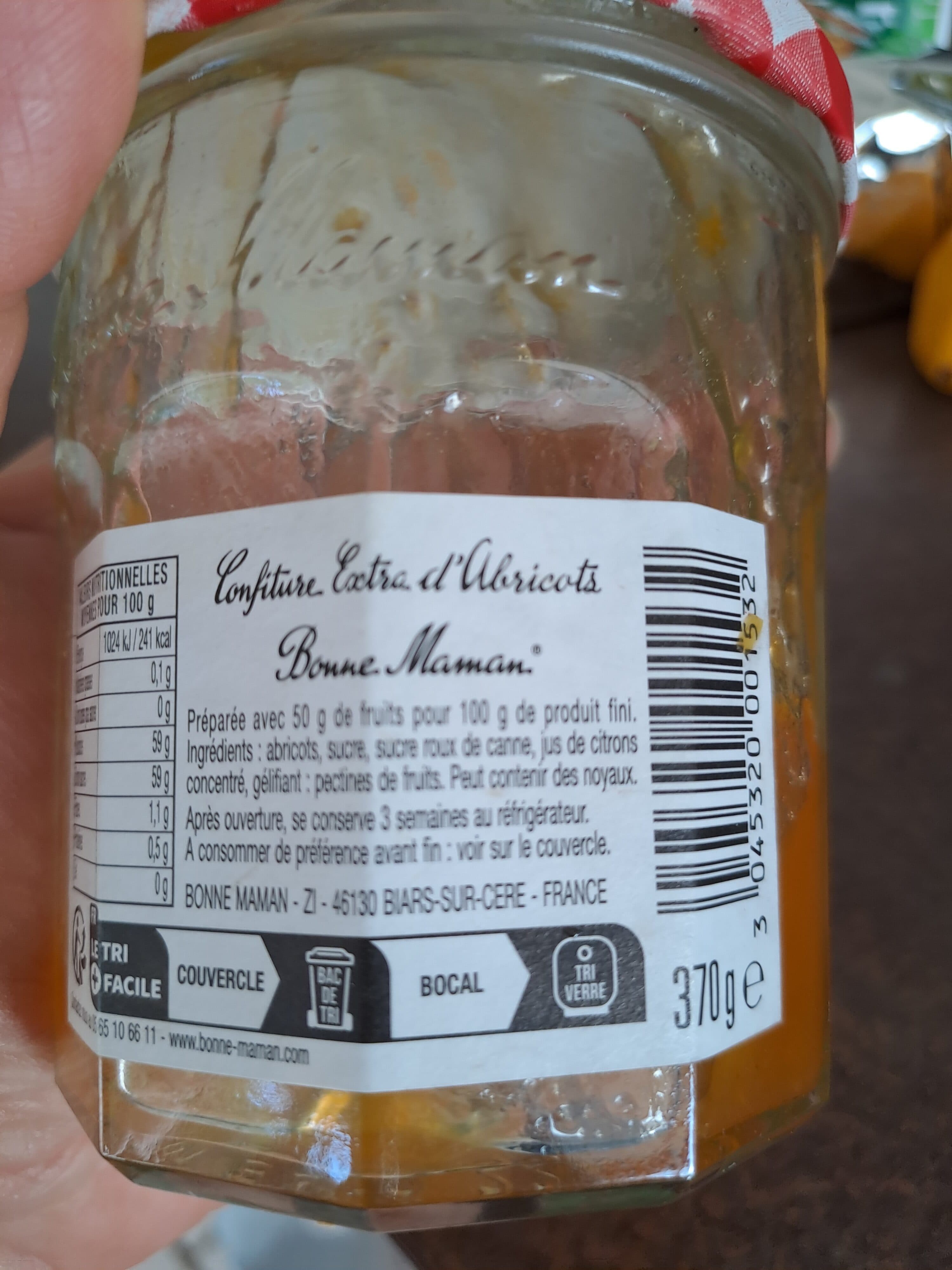 Bonne Maman confiture abricots packshot