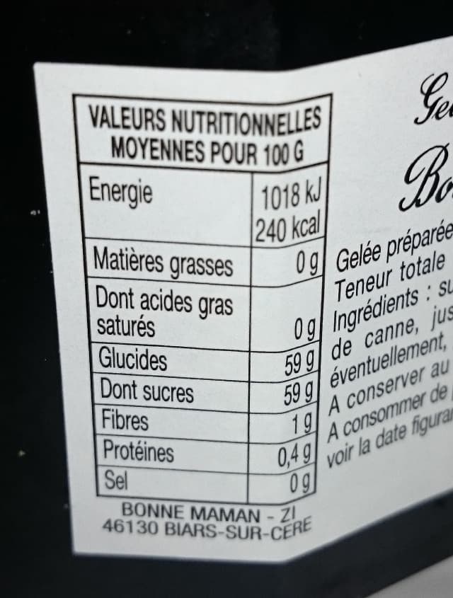 Bonne Maman Gelée de Cassis packshot