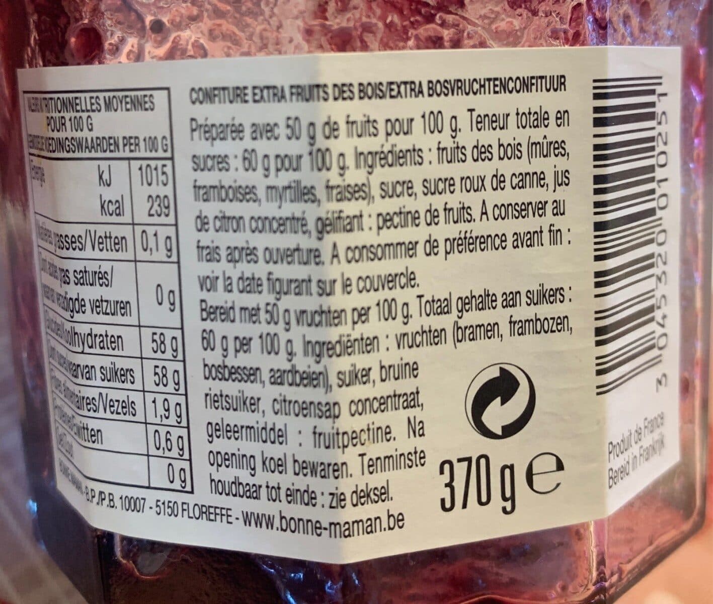 Bonne Maman Confiture fruits des bois packshot