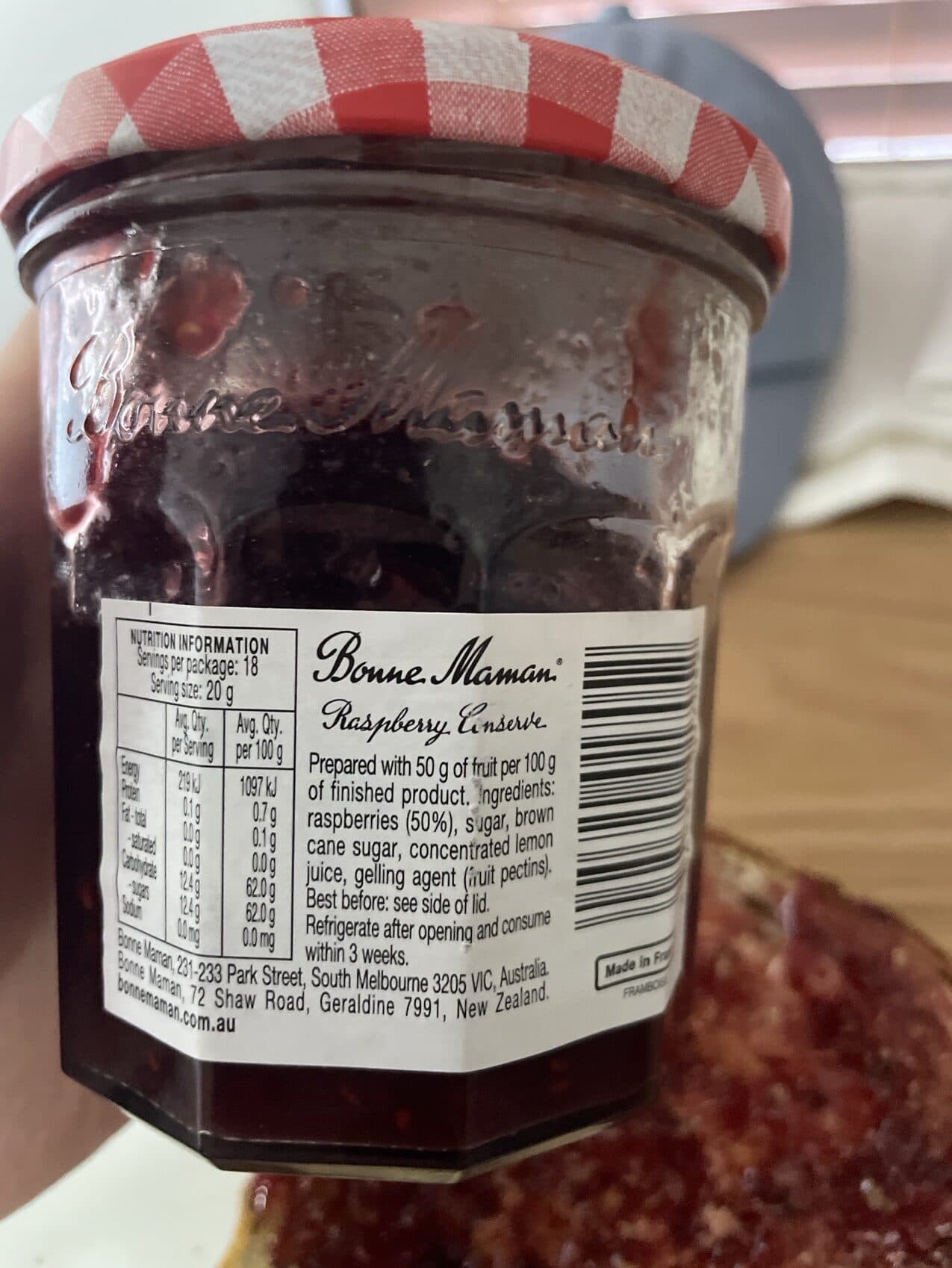bonne maman raspberry conserve packshot