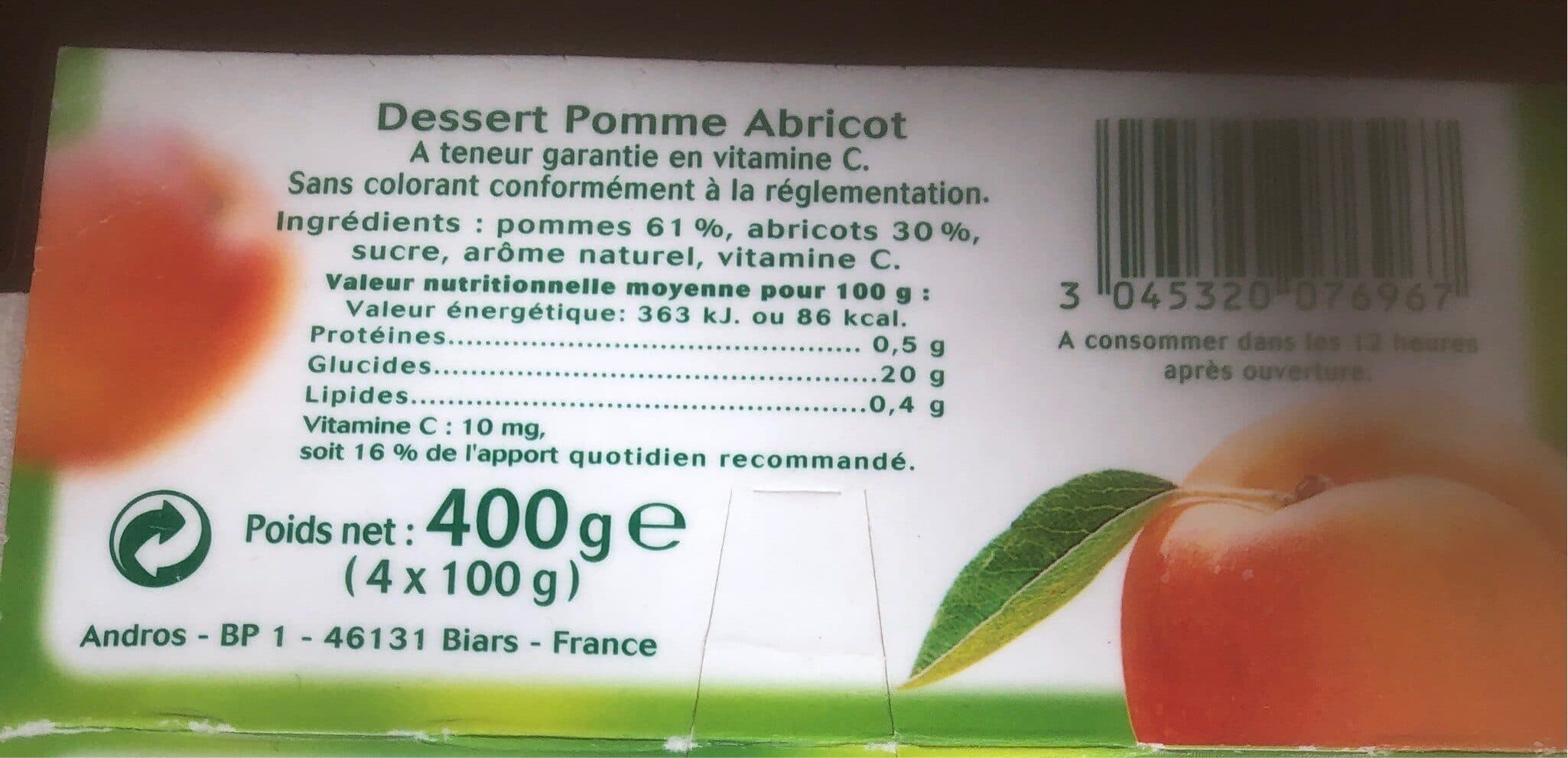 Andros Pomme Abricot packshot